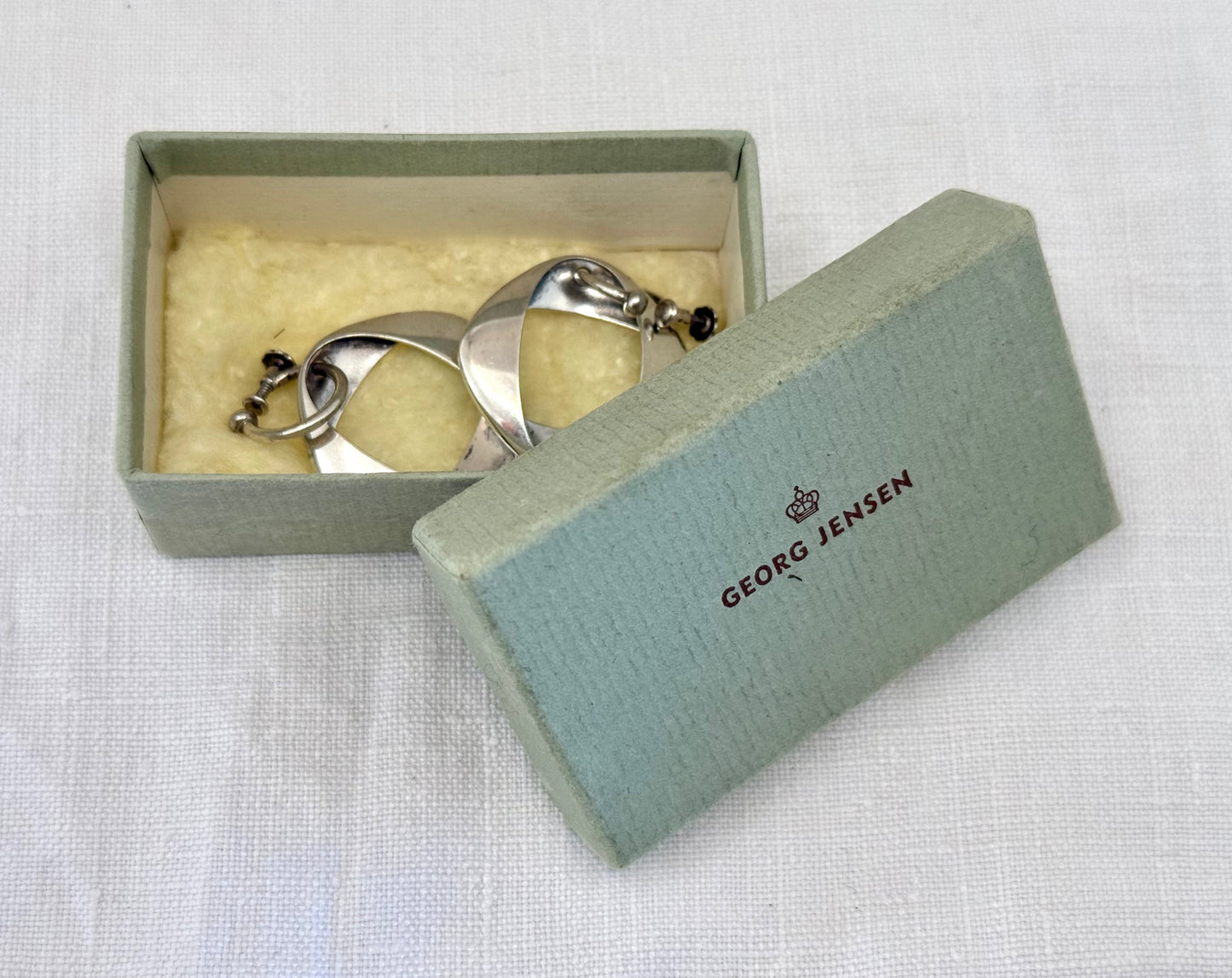 .190 .1940s collectors Georg Jensen Sterling Silver #190 Henning Koppel design screw back Denmark designer earrings