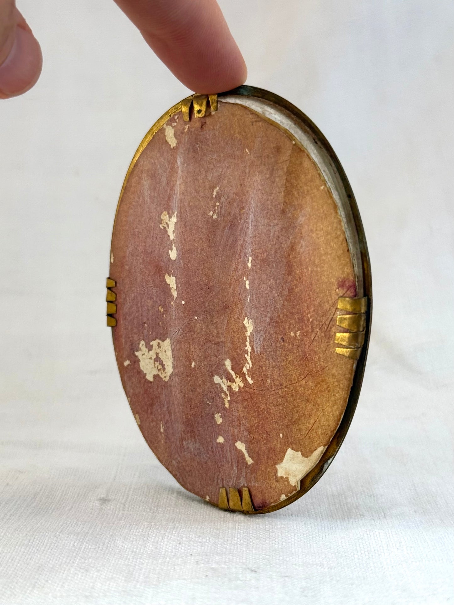 .1880s .1900s antique hand painted miniature dame Victorian era early Edwardian era portrait painting