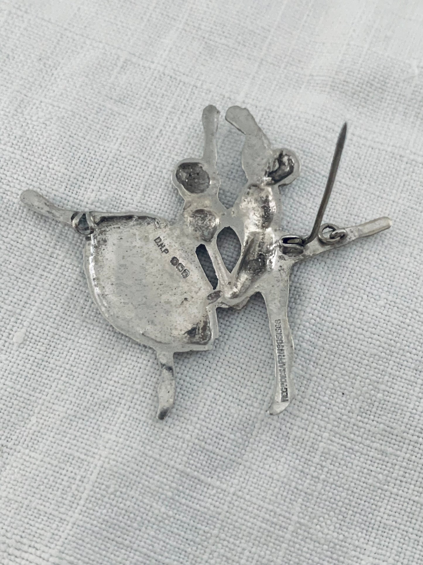 1949 925 sterling silver hallmarked Birmingham silver Dancer duo modernist brooch