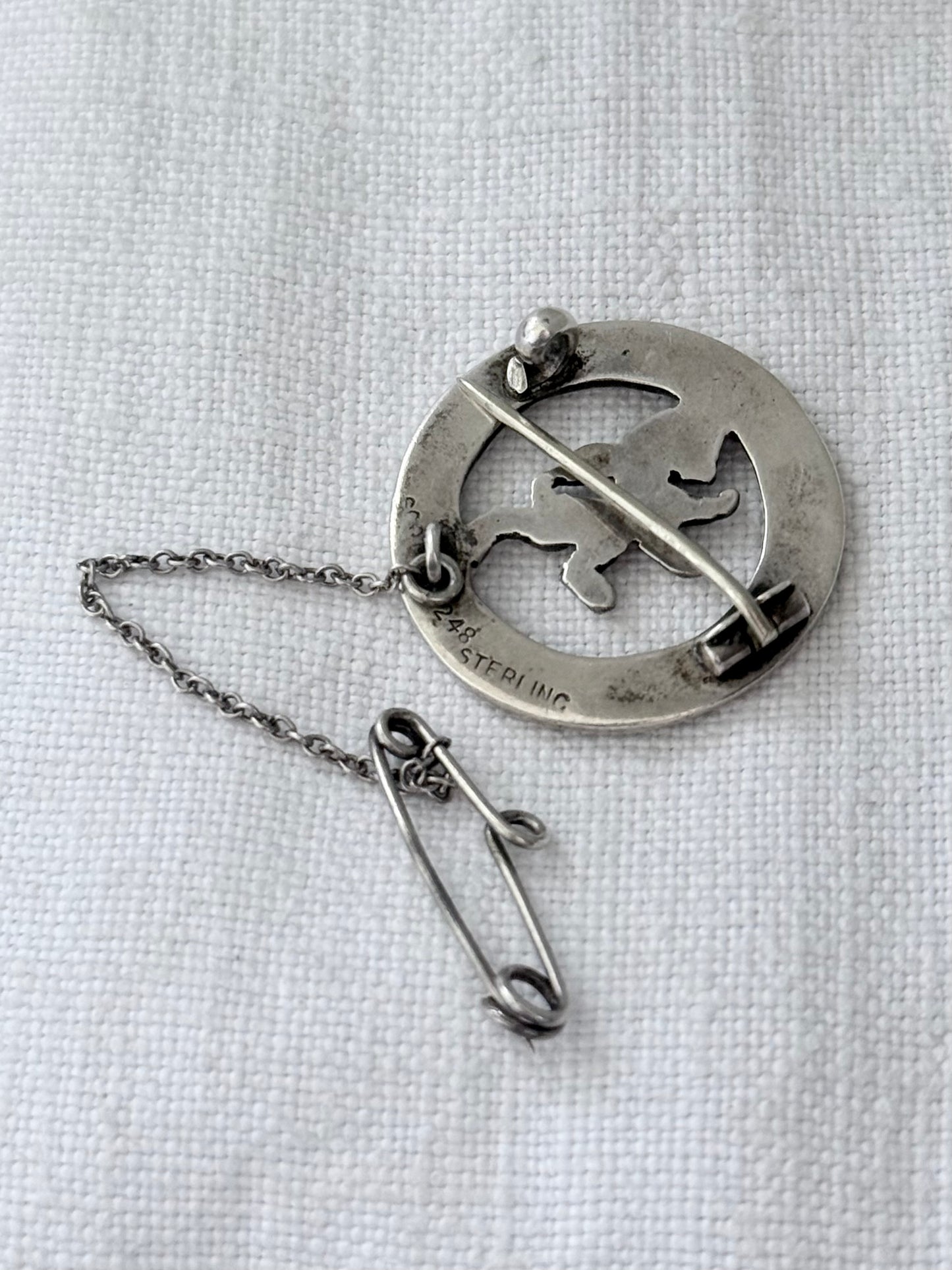.1940s .925 antique revival Scottish silver Lion Rampart heritage Celtic rope wreath Royal Arms of Scotland brooch