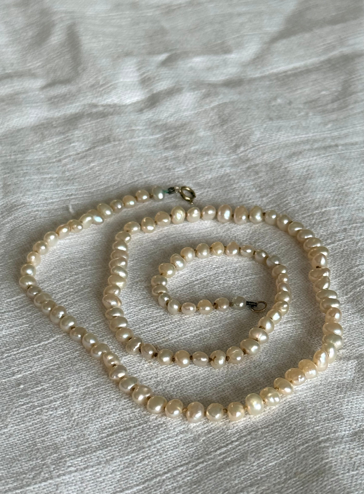 .9ct gold luxury baroque cultured pearl real pearl string of micro luxury pearls necklace