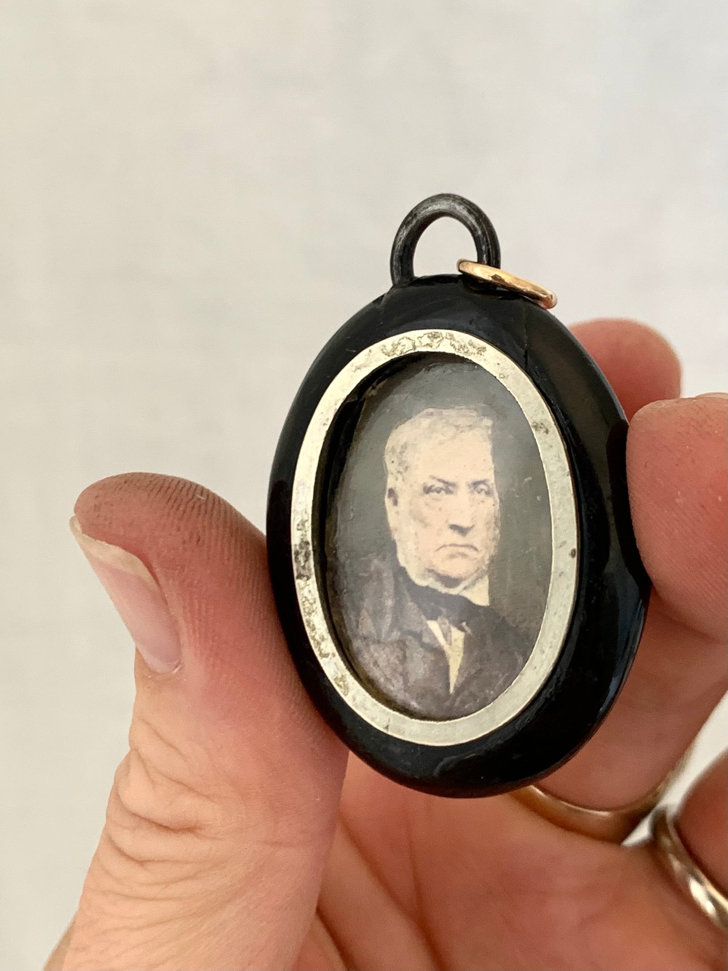 .1870s .1880s antique Victorian era rare and gorgeous natural Pearls and French Jet gold detailed Mourning locket pendant