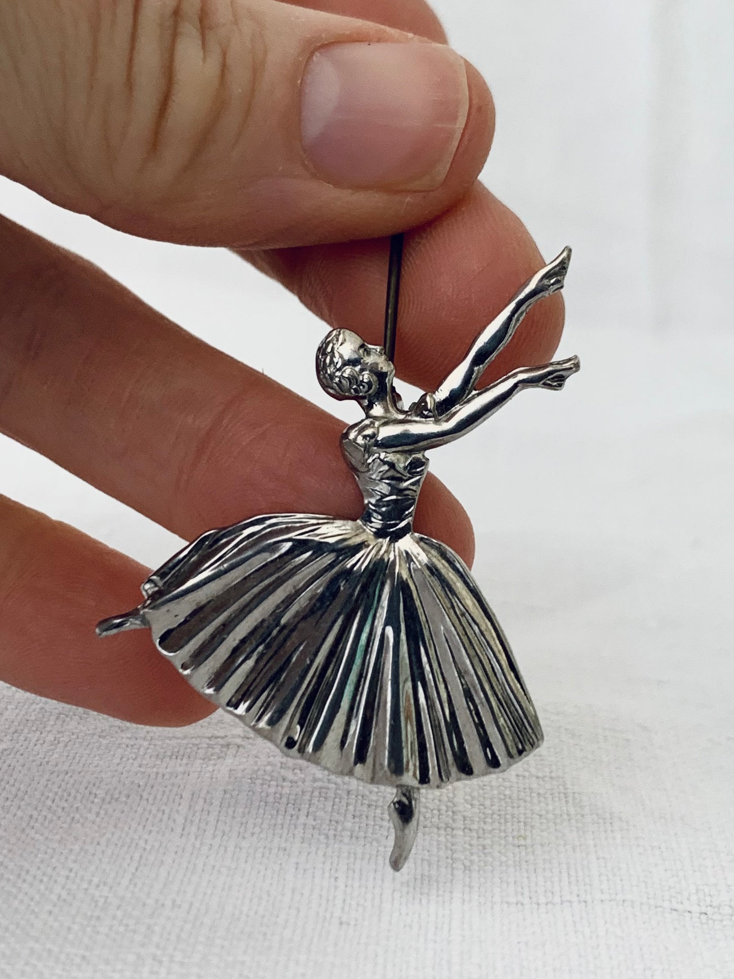 1950 925 hallmark silver dancer modernist mid century modern dancing ballerina brooch