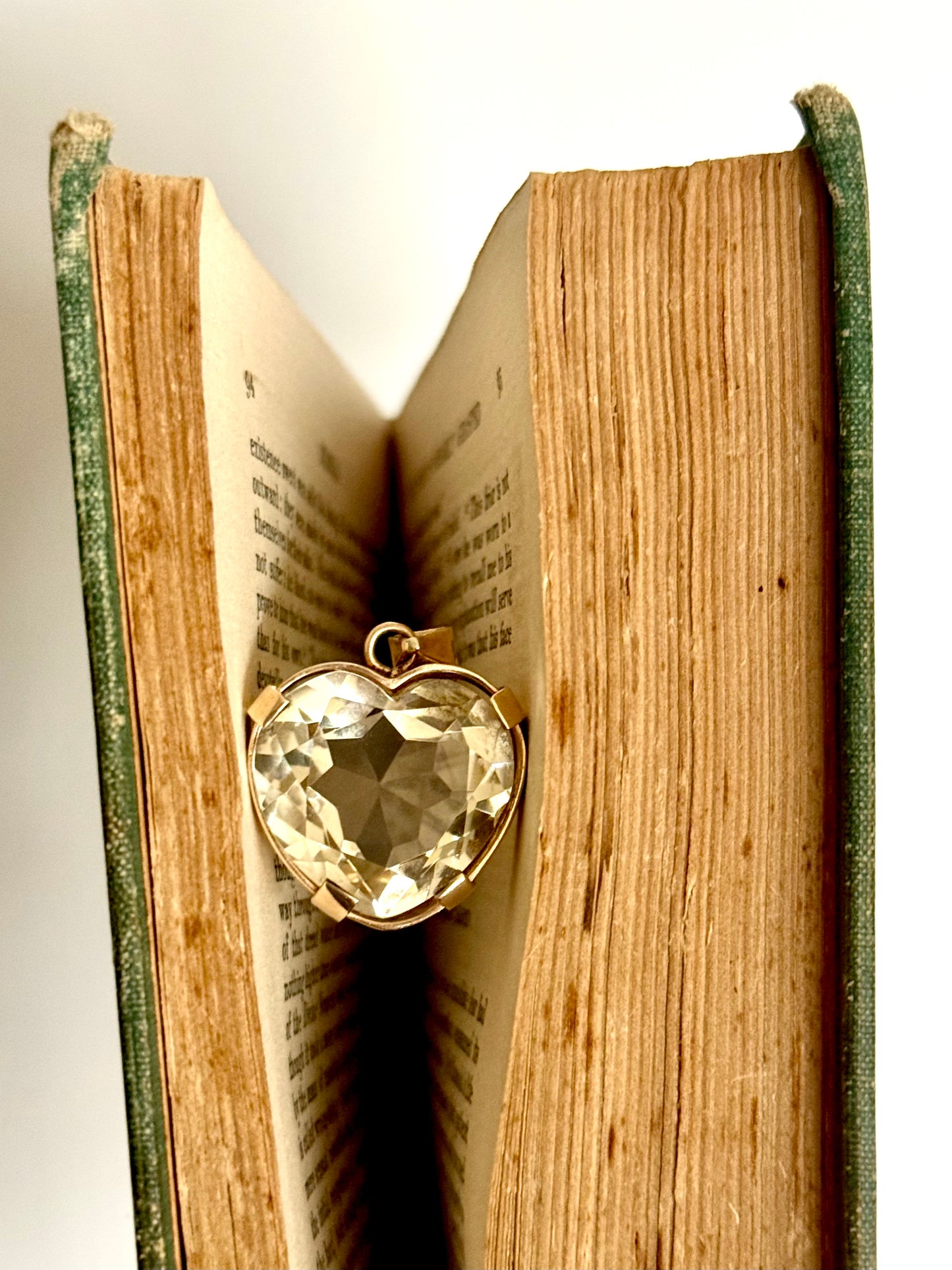 .1970s .1980s .25ct gemstone heart .9ct gold large heart light shade Smoky Quartz solid gold heart statement gemstone pendant
