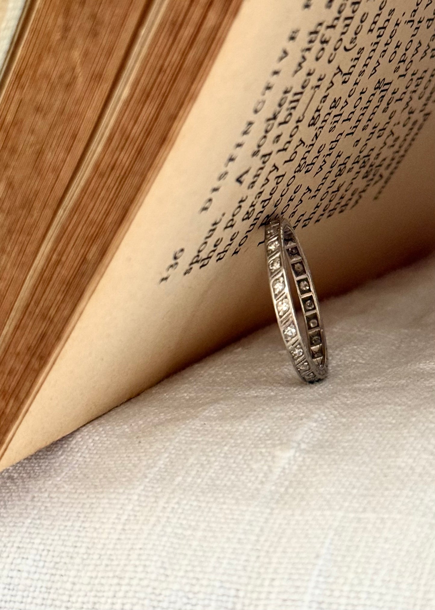 .1900s .1910s .23 Antique Art Deco Diamond Edwardian Platinum eternity ring band