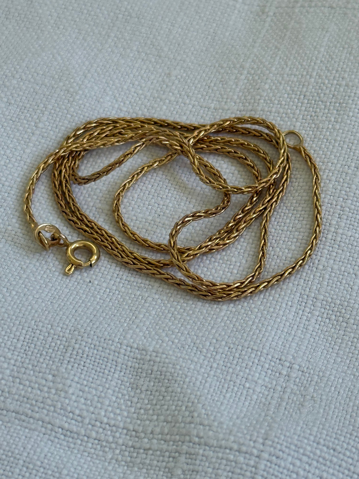 .375 .50cm .9ct fancy form Foxtail antique revival luxury Italian designer made yellow gold Rope weave link chain necklace
