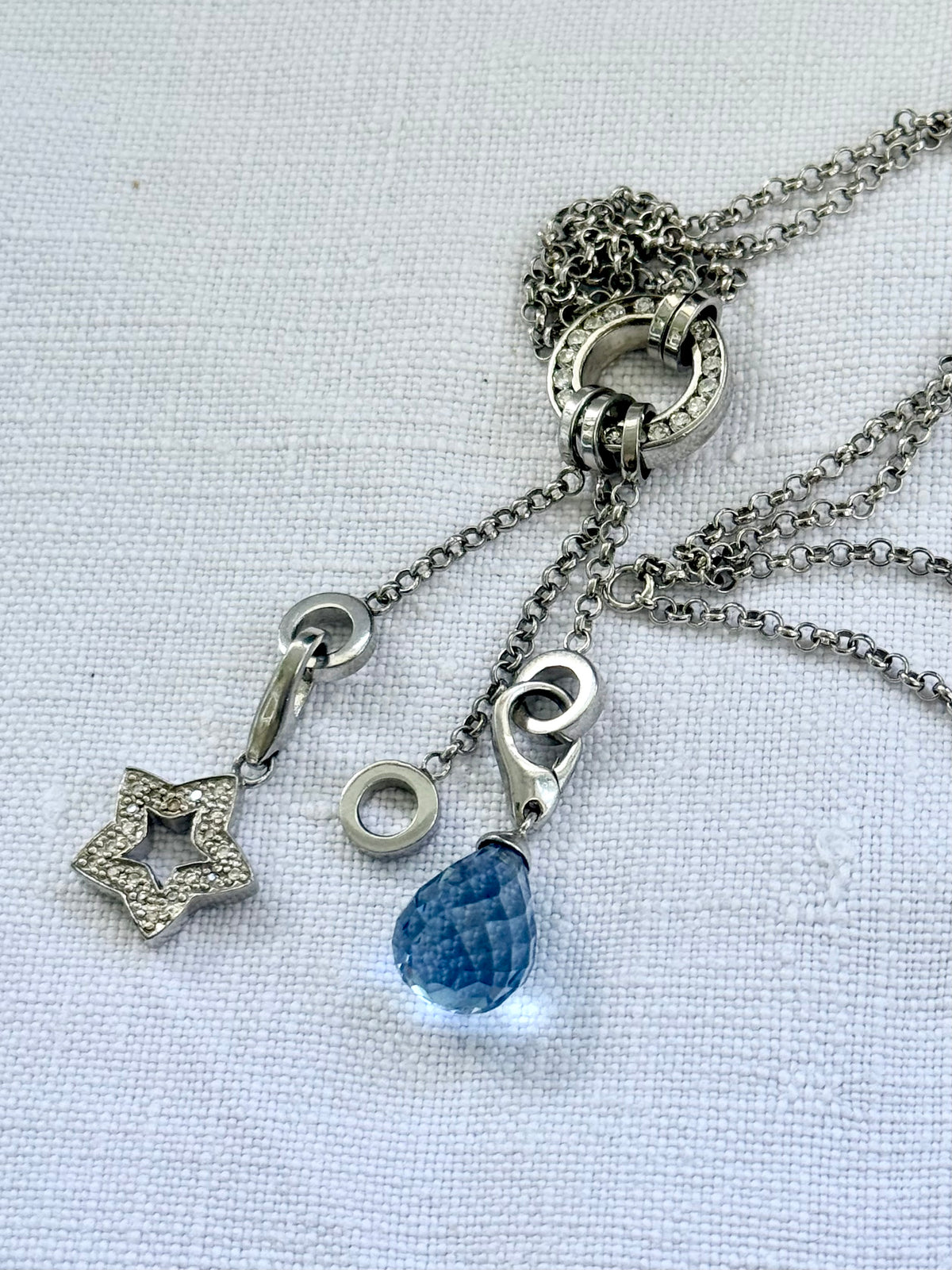 .925 Italian Giorgio Martello of Milano Italy star charm celestial star clip on dangle