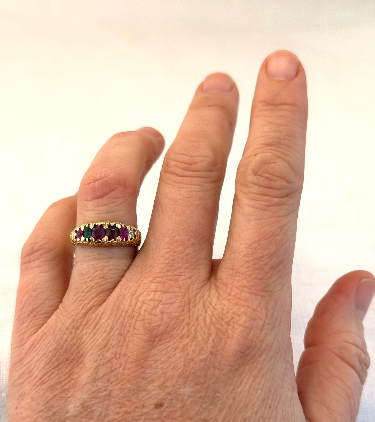 .14ct .1890s .1900s antique yellow gold REGARD love token symbol late Victorian early Edwardian gold ring