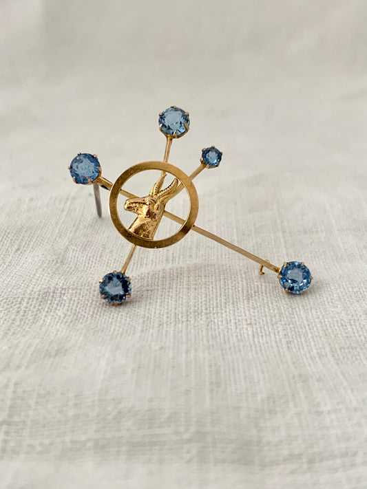 1900s 9ct gold Victorian Edwardian  antique South African Southern Cross Crux constellation sweetheart brooch