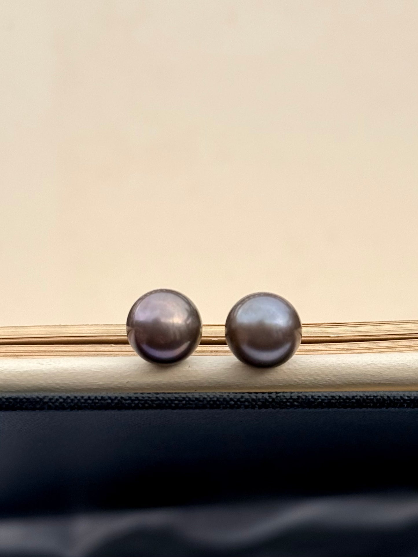 .10mm large pearl .925 luxury Black Purple Tahitian pearl luxurious post stud earrings
