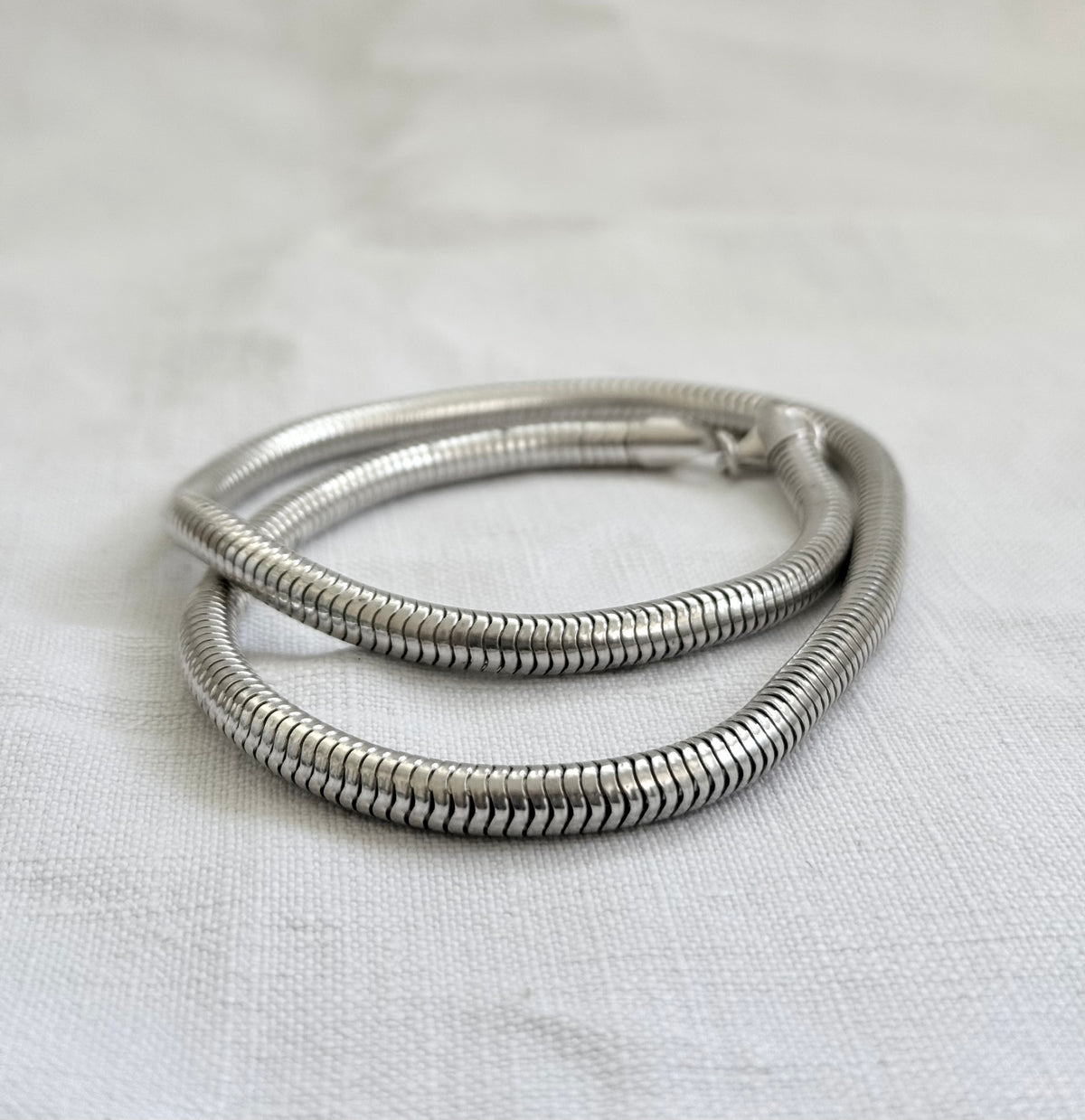 .6mm thick .925 chunky modernist super thick slinky sterling silver Italy snake chain necklace