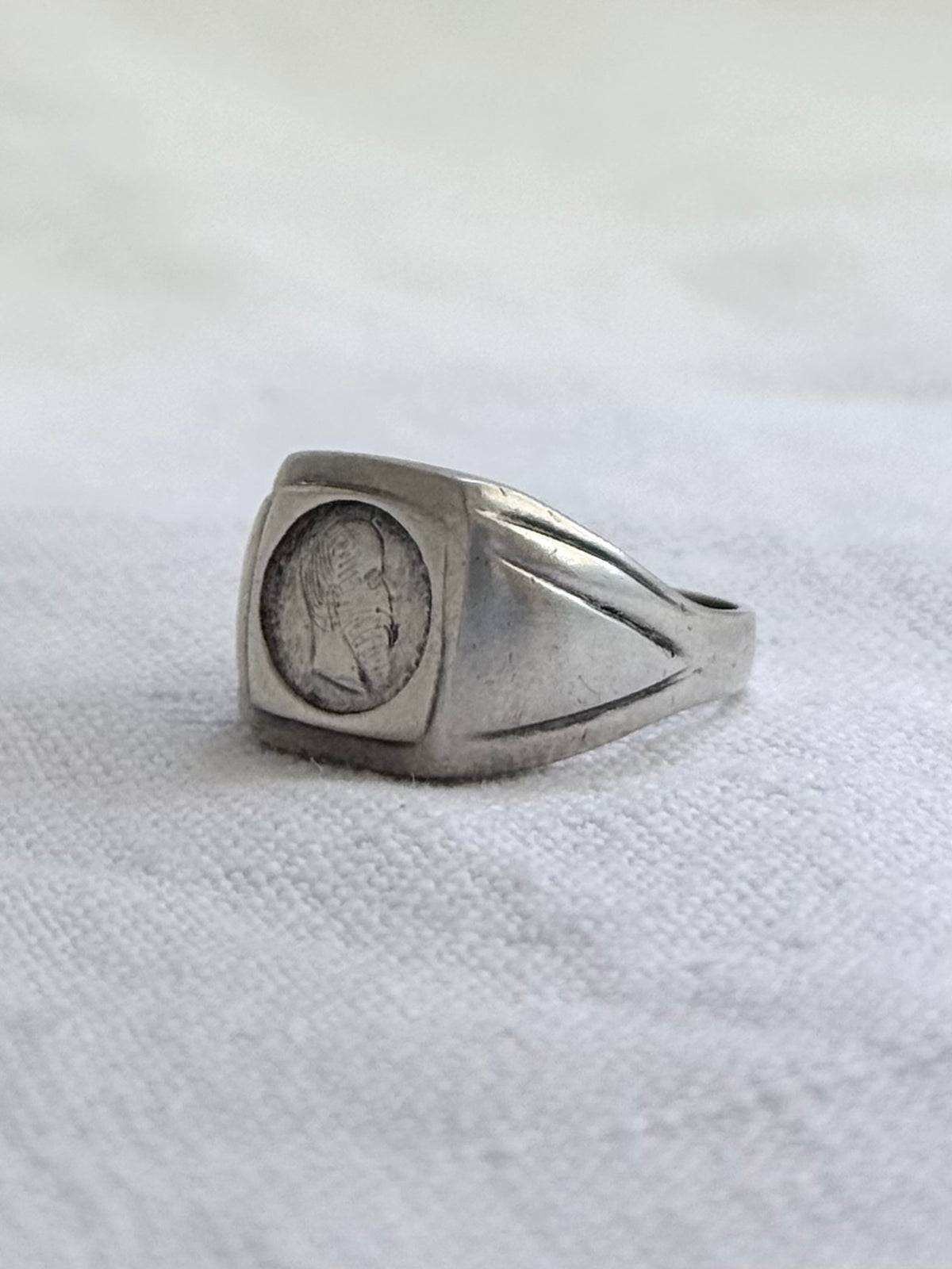 .1970s .925 silver classic revival Mexican Emperor Maximilian silver signet seal ring