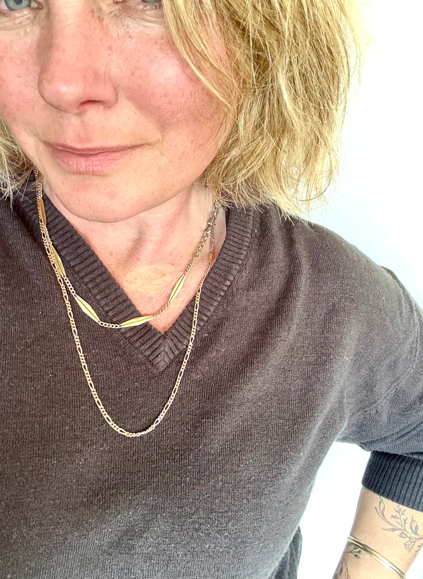 .1970s .375 .60cm long .9ct gold buttery gold retro Figaro gold chain classic well sized Figaro chain link necklace