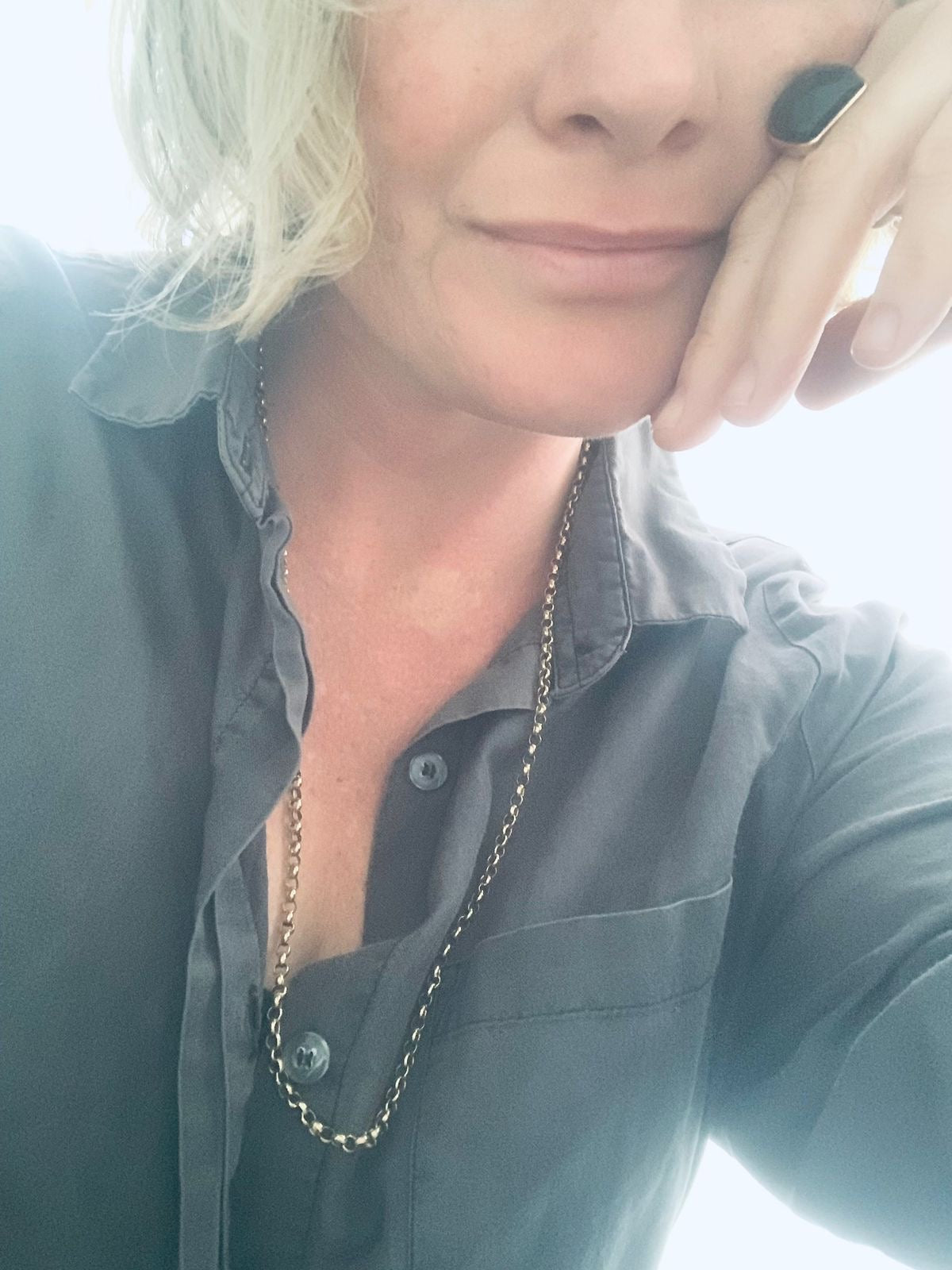 .1990s .375 .71cm long .9 carat classic long modernist gold large link belcher rolo long length belcher chain necklace with oval extender clasp