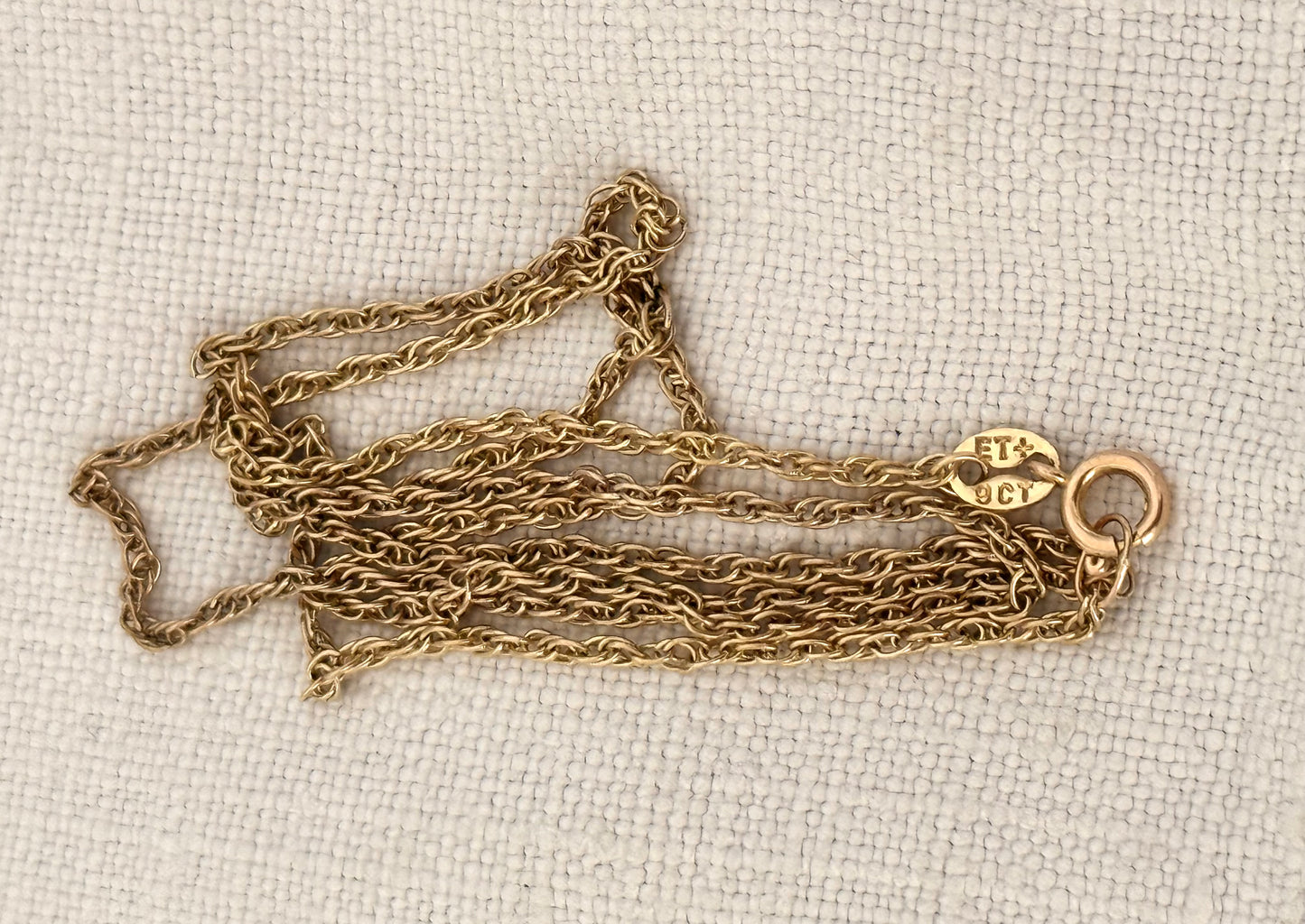 .375 .9ct gold classic rope weave Singapore luxury yellow gold chain necklace