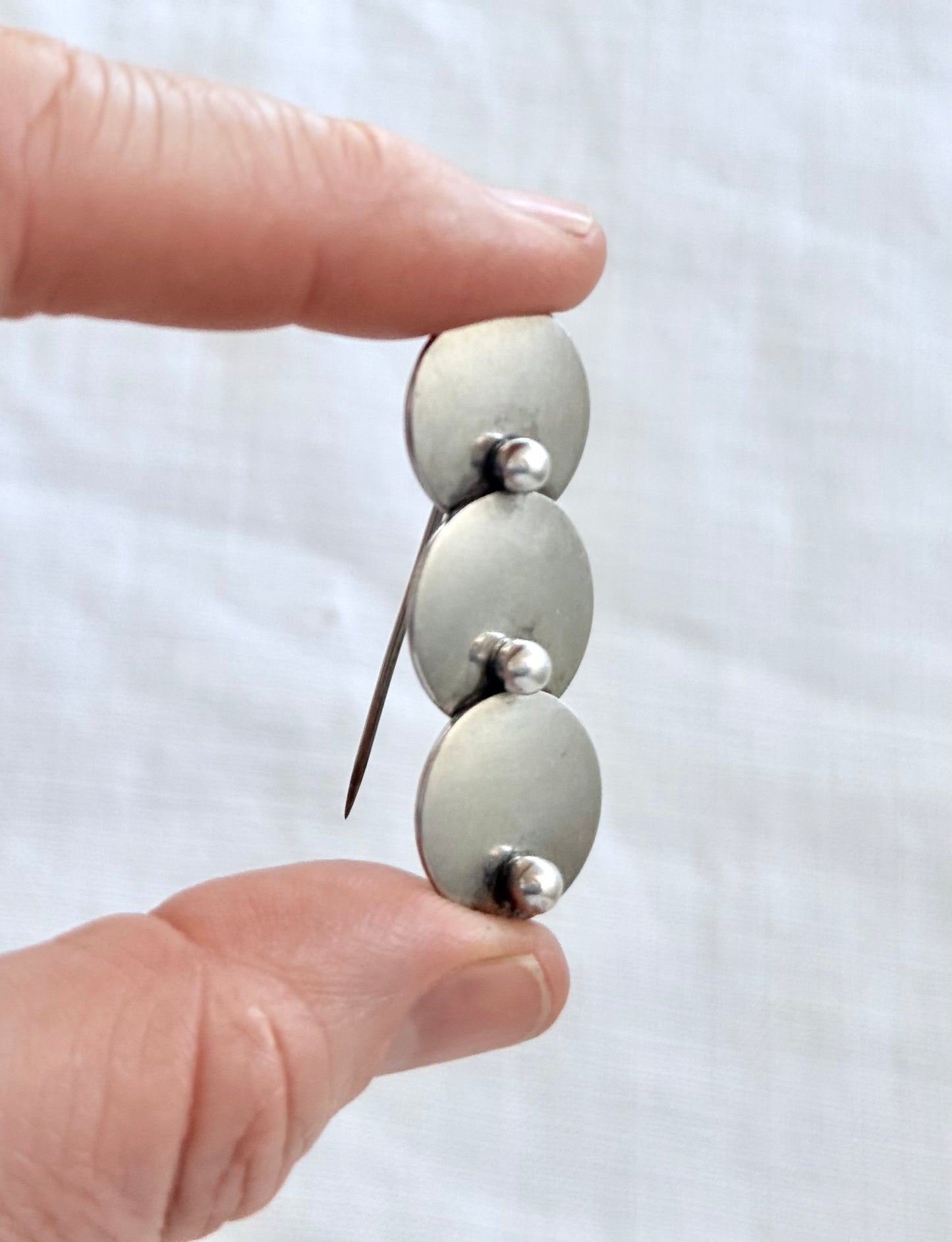 .1940s .1950s .925 Danish Scandinavian designer Niels Erik From designer Scandinavian Denmark MCM circular geometric circle bar brooch