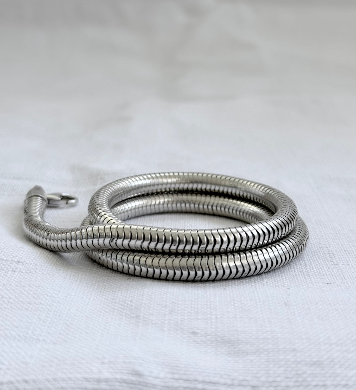 .6mm thick .925 chunky modernist super thick slinky sterling silver Italy snake chain necklace