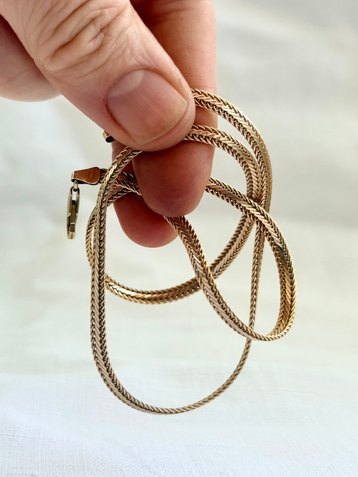 .1980s .1990s .375 .9ct gold classic solid flat snake chain tight link modernist yellow gold classic snake chain necklace