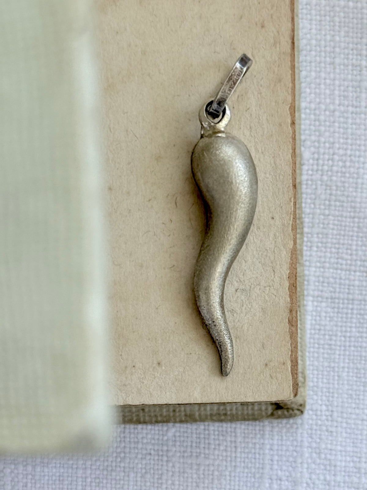 .1970s .925 Horn of Plenty Italian lucky charm talisman token large charm pendant