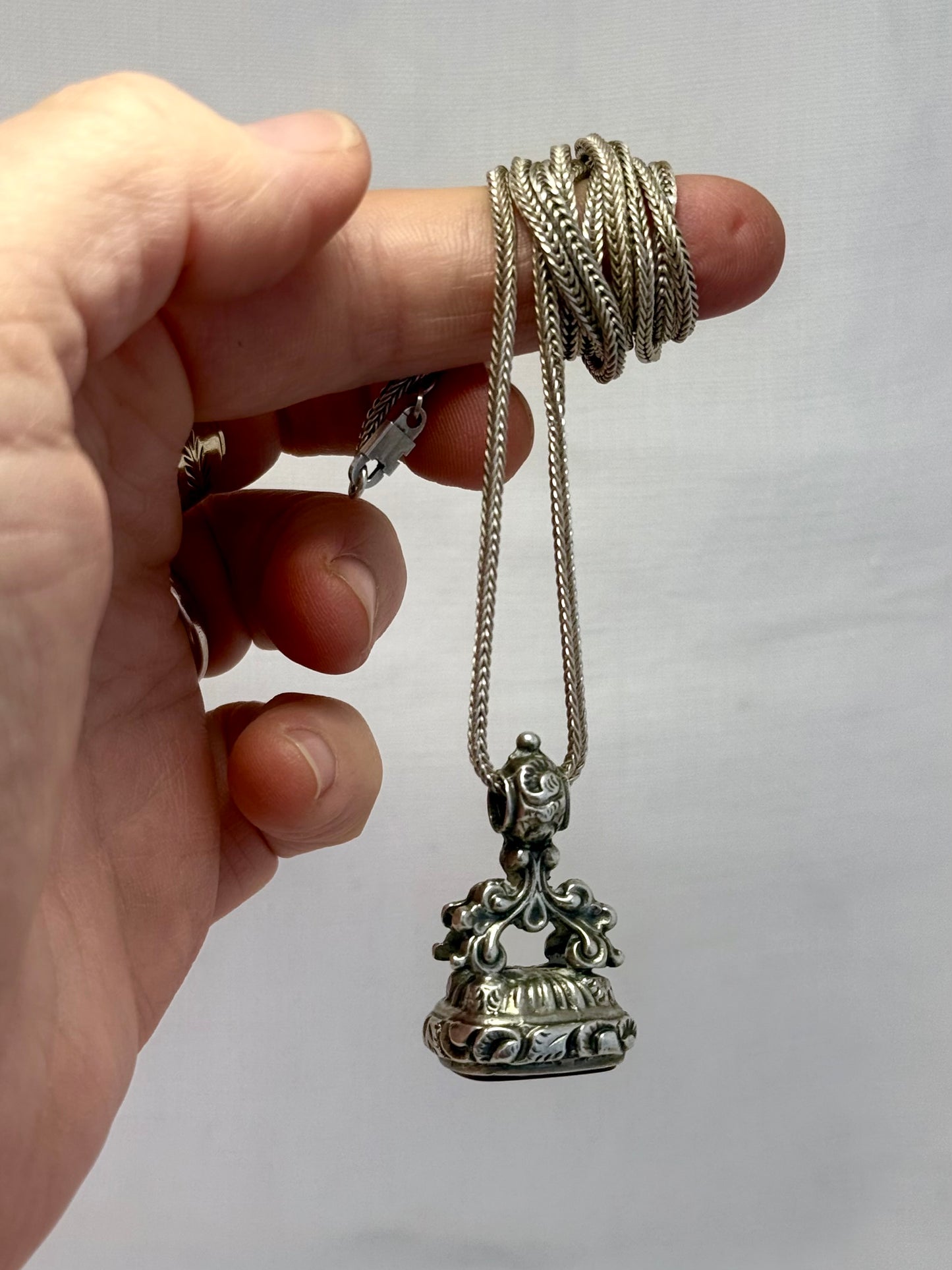 .1800s .925 antique Carnelian Wax Seal Fob Seal Georgian early Victorian era collectors Pendant