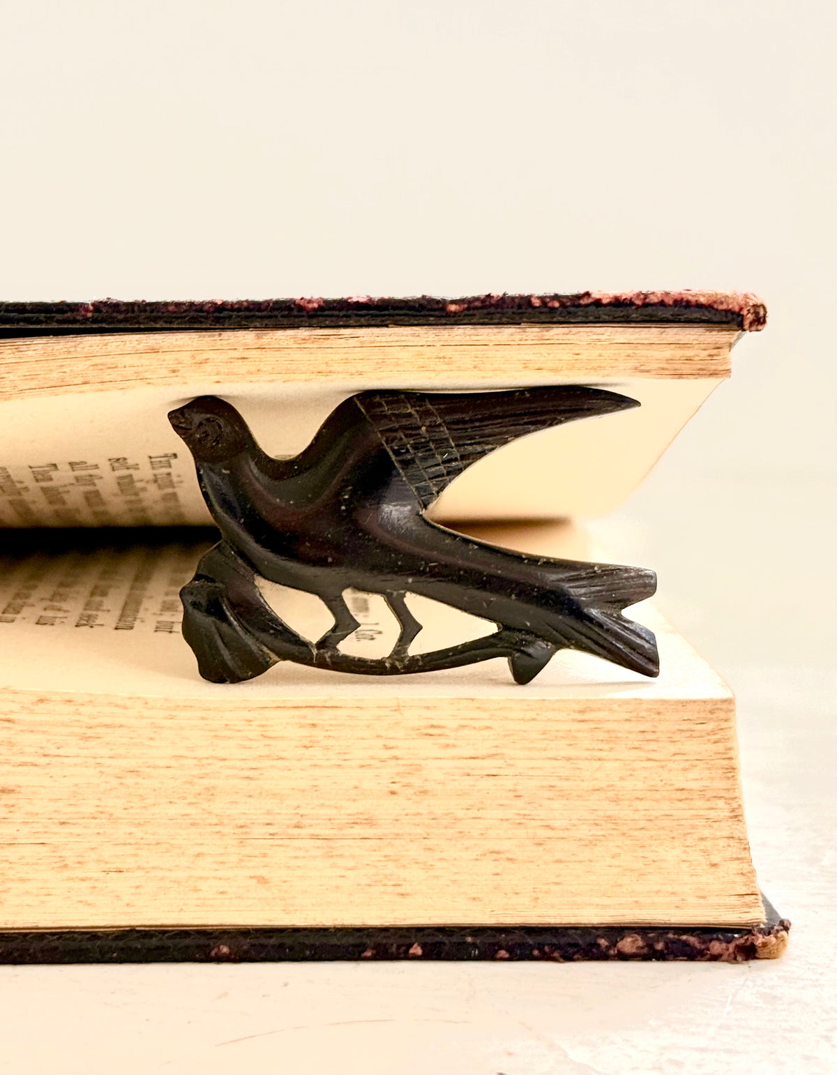 .1890s .1900s antique hand carved Victorian revival Swallow Swift Bird wooden wood carved sweetheart brooch pin