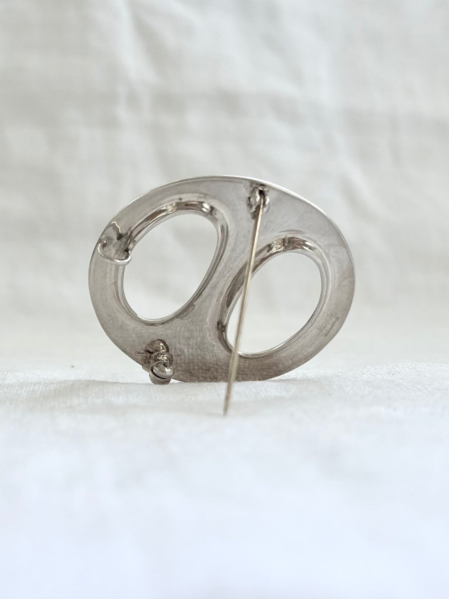 .1950s .925 Bernhard Herzt Danish Denmark Modernist designer silver brooch pendant scarf ring