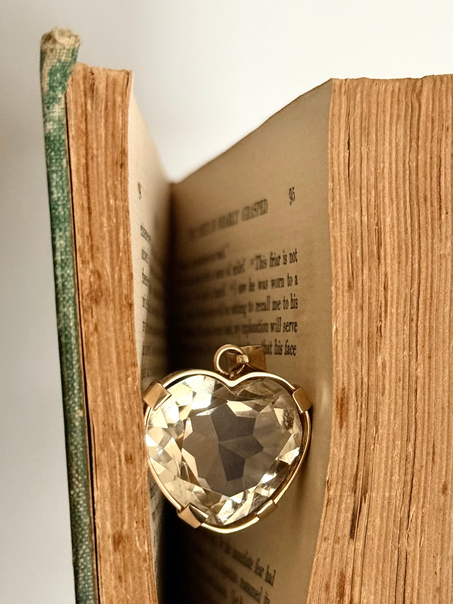 .1970s .1980s .25ct gemstone heart .9ct gold large heart light shade Smoky Quartz solid gold heart statement gemstone pendant