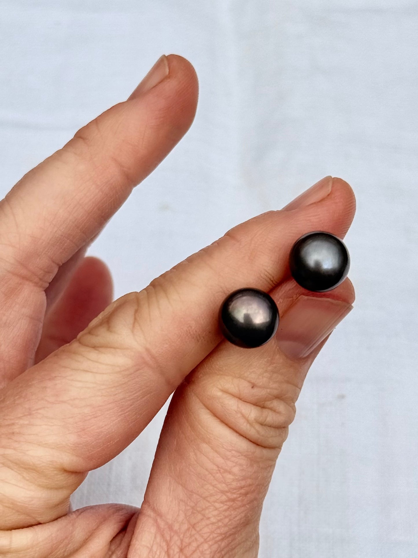 .10mm large pearl .925 luxury Black Purple Tahitian pearl luxurious post stud earrings