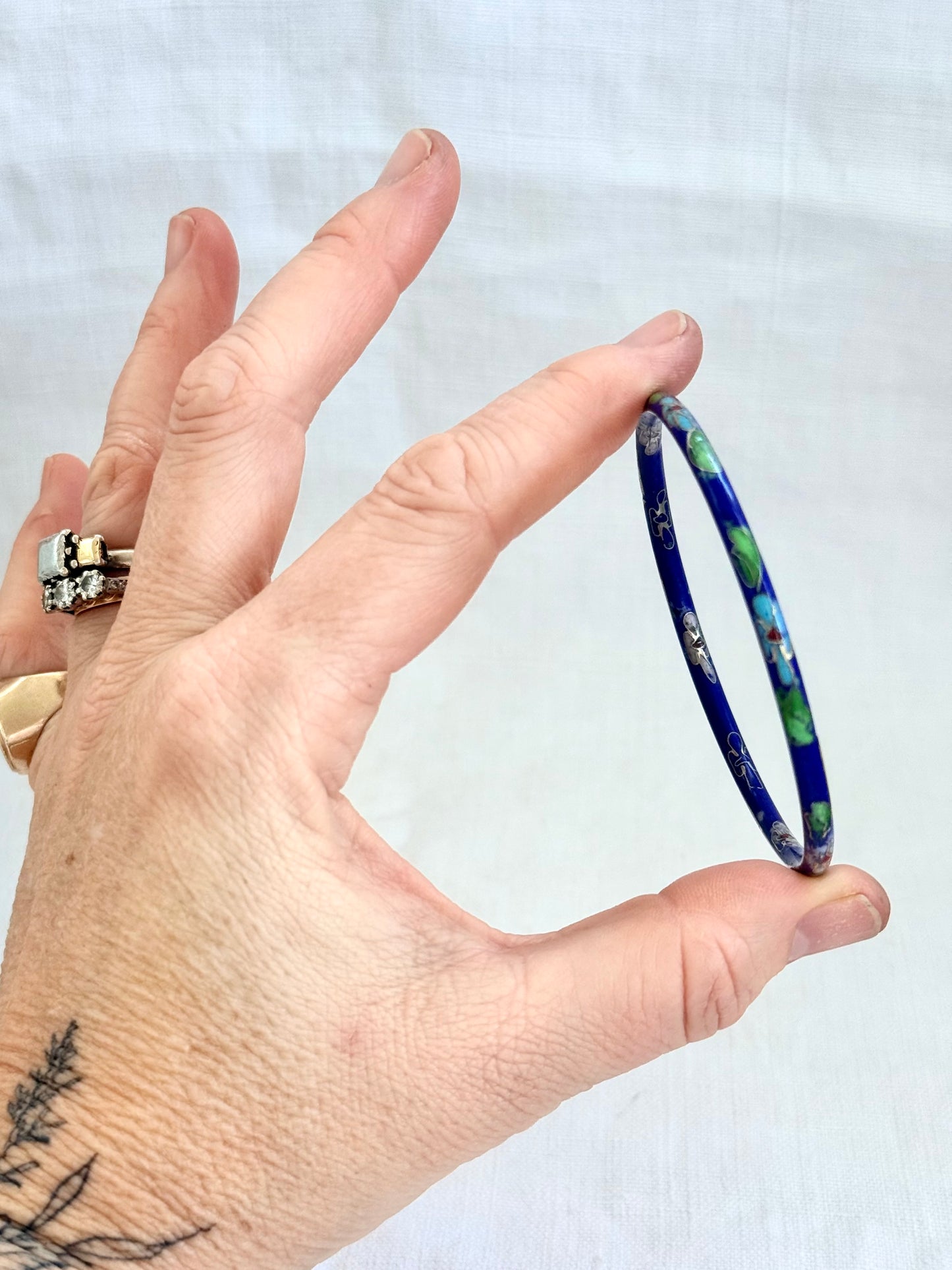 .1950s .1970s Cloisonné Chinese enamel vintage bangle