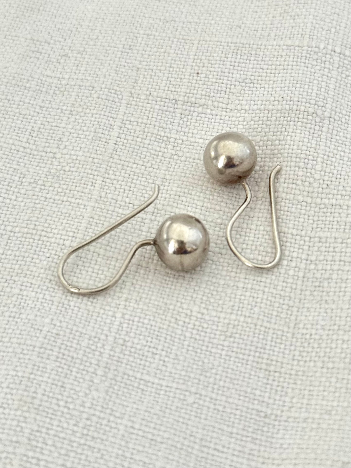 .8mm ball .925 modernist round ball dangle drop sterling silver round hook earrings