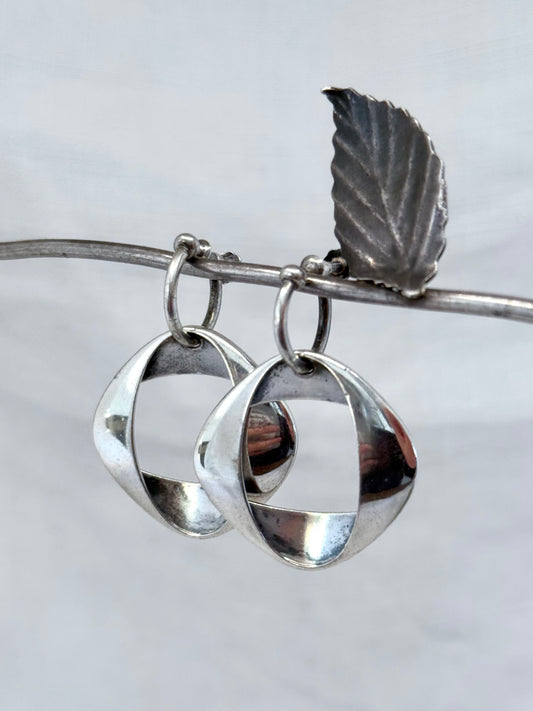 .190 .1940s collectors Georg Jensen Sterling Silver #190 Henning Koppel design screw back Denmark designer earrings