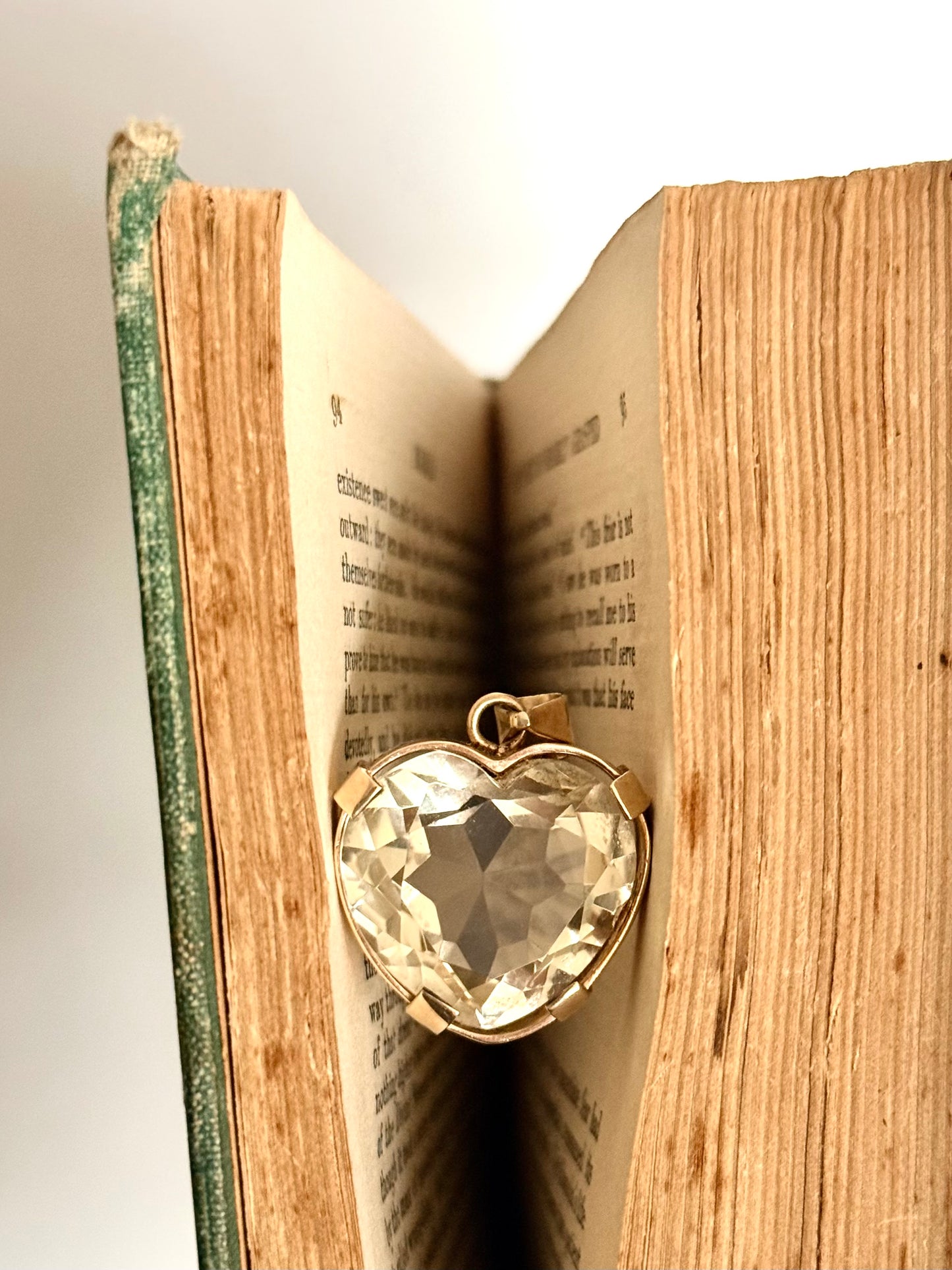 .1970s .1980s .25ct gemstone heart .9ct gold large heart light shade Smoky Quartz solid gold heart statement gemstone pendant