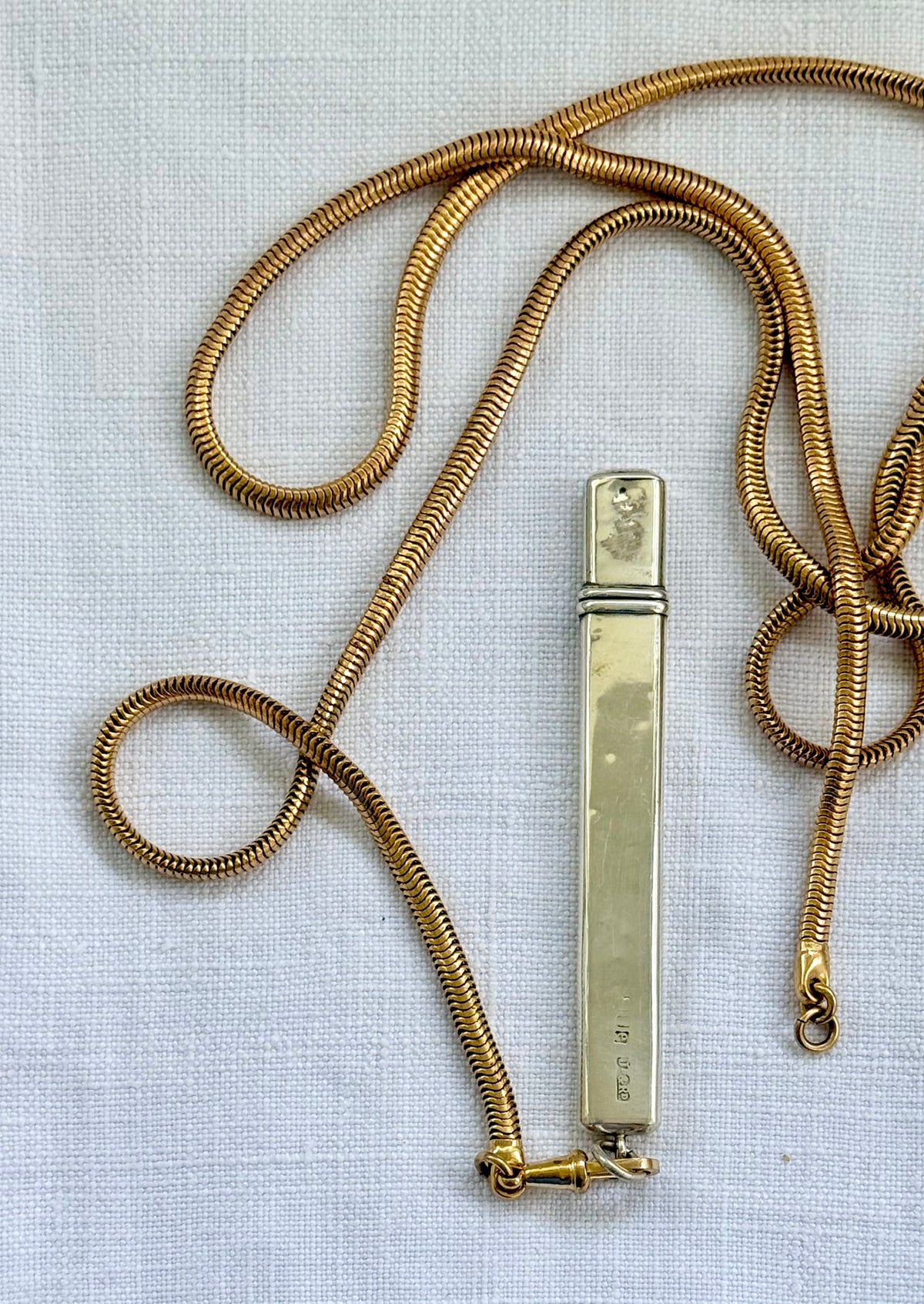 .1900s .925 antique hallmarked sterling silver Carpenter pencil chatelaine pendant useful item