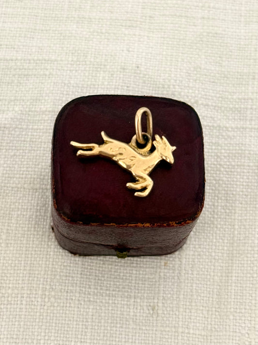 .375 .9ct gold authentic South African Springbok  antelope solid gold charm pendant