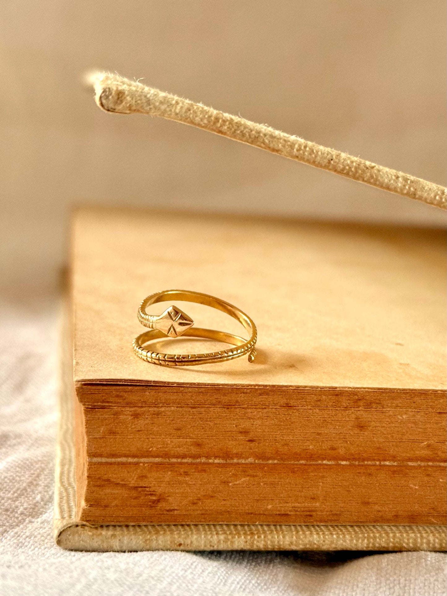 .1910s .1920s .20ct .833ct Arts & Crafts hand made high carat gold coiled serpent snake ring