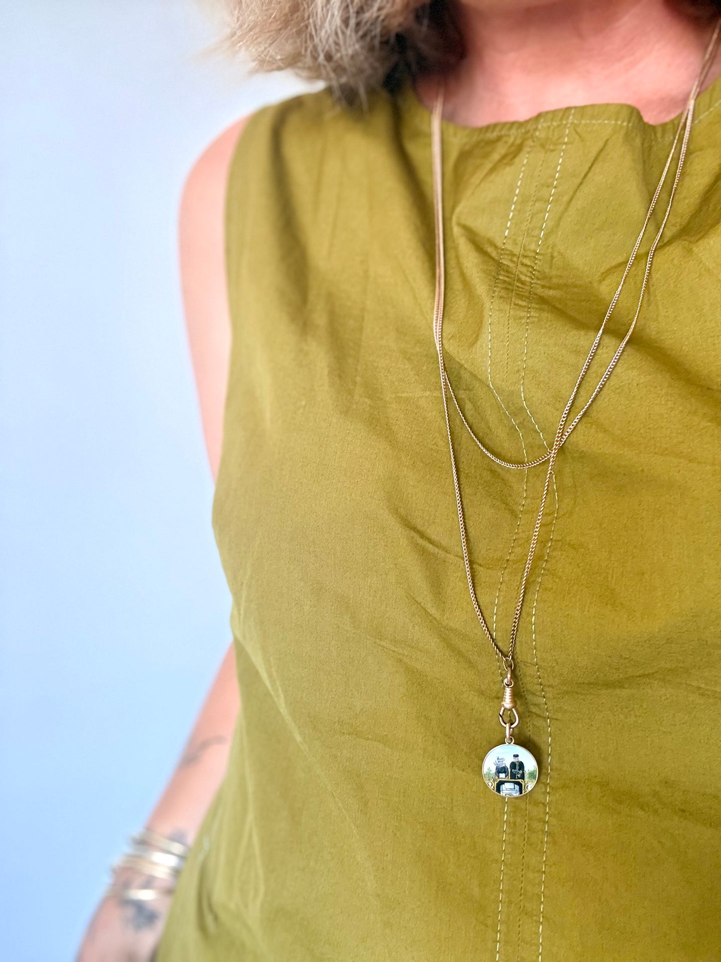 .152cm .1890s .1900s antique Edwardian rolled gold sought after historical long chain guard muff chain longuard gold chain necklace