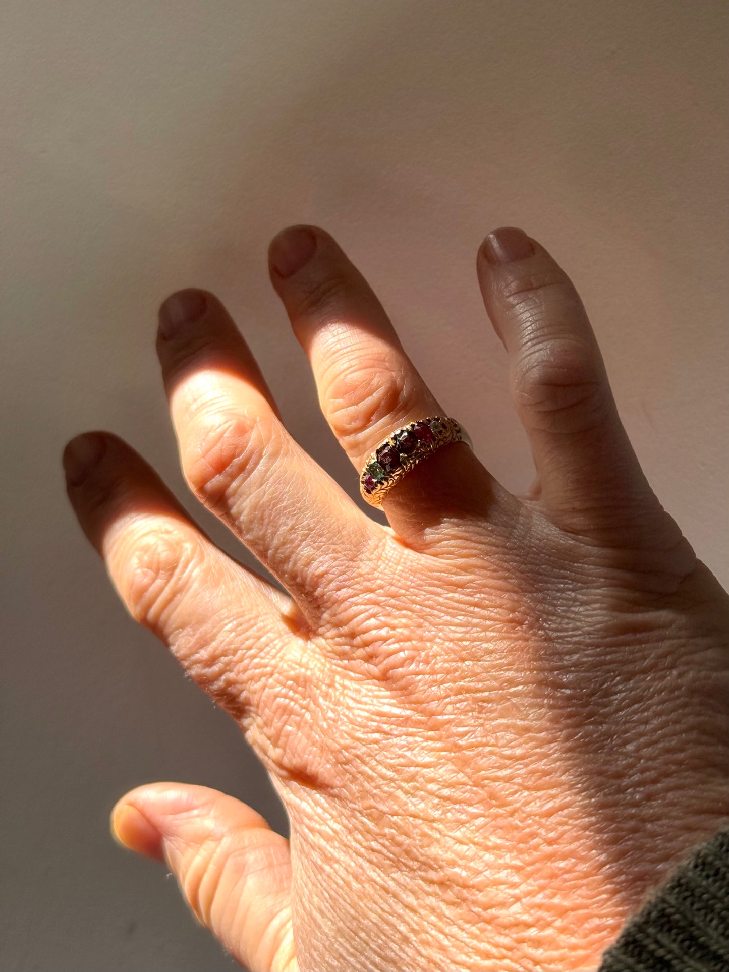 .14ct .1890s .1900s antique yellow gold REGARD love token symbol late Victorian early Edwardian gold ring