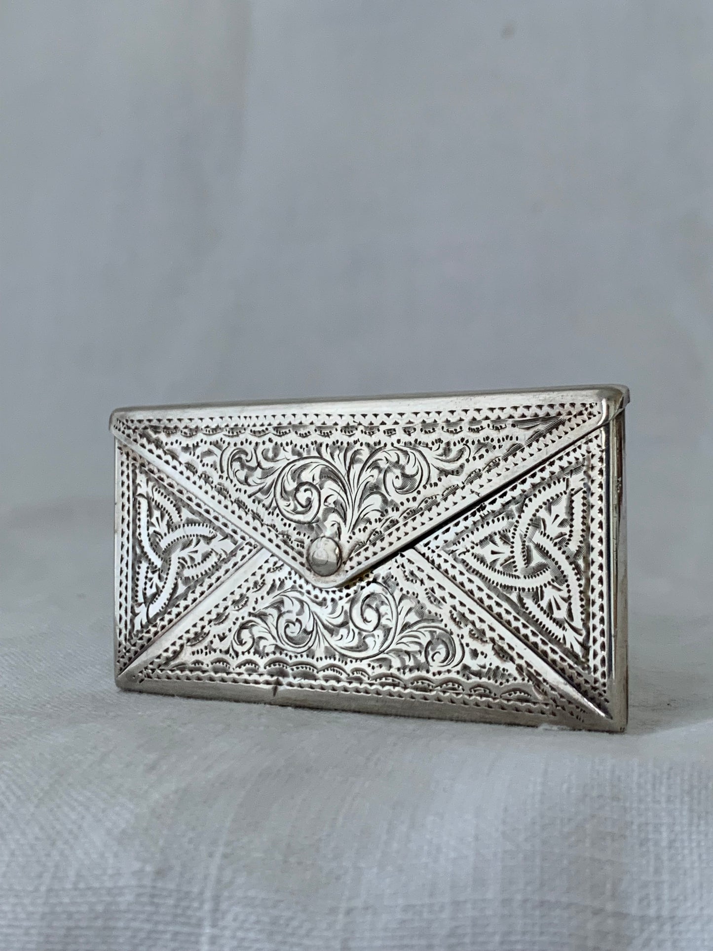 .925 1923 Art Deco Victorian revival Novelty sterling silver hallmarked envelope calling card case