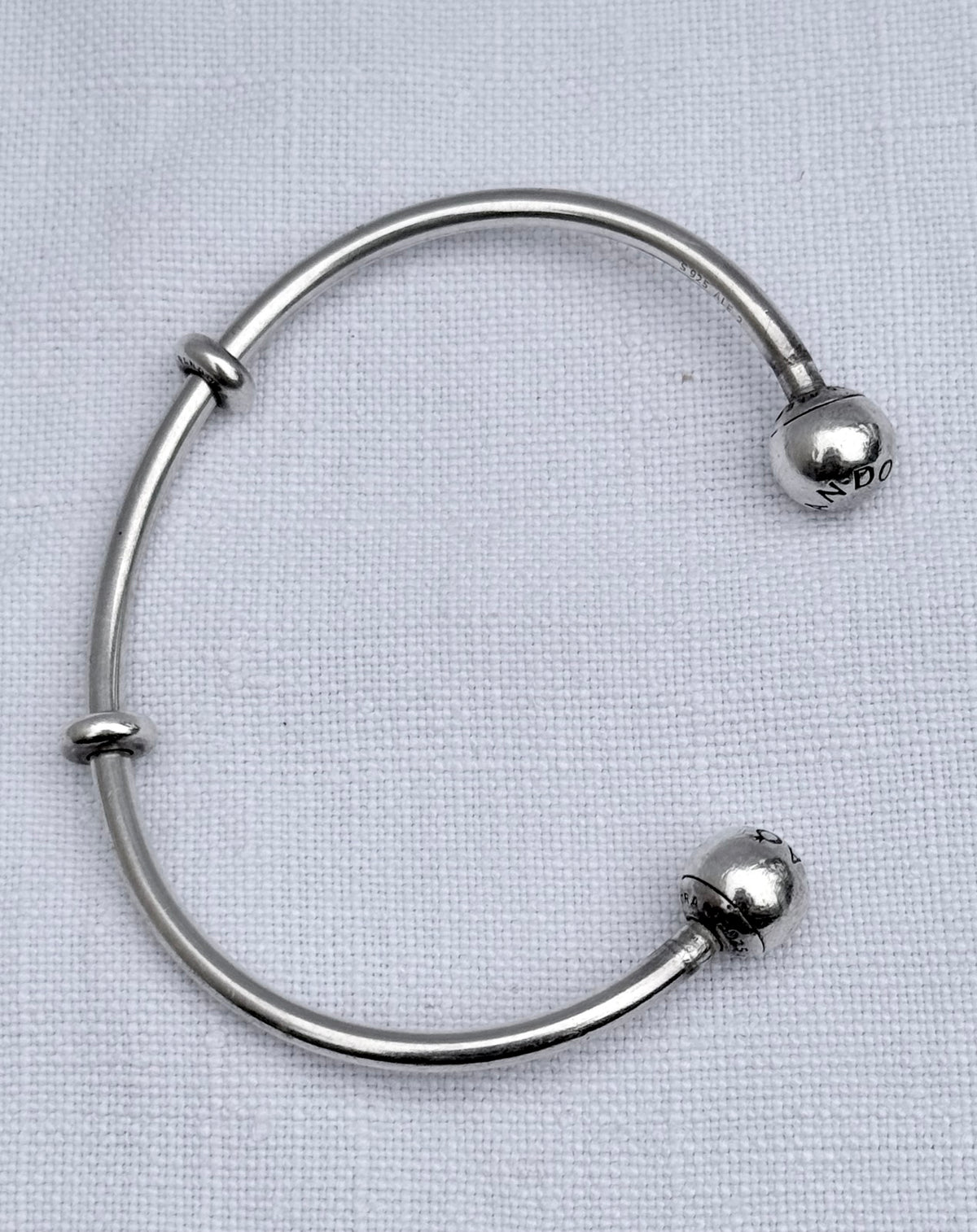 .925 classic Pandora Moments open ended cuff sterling silver designer cuff bangle