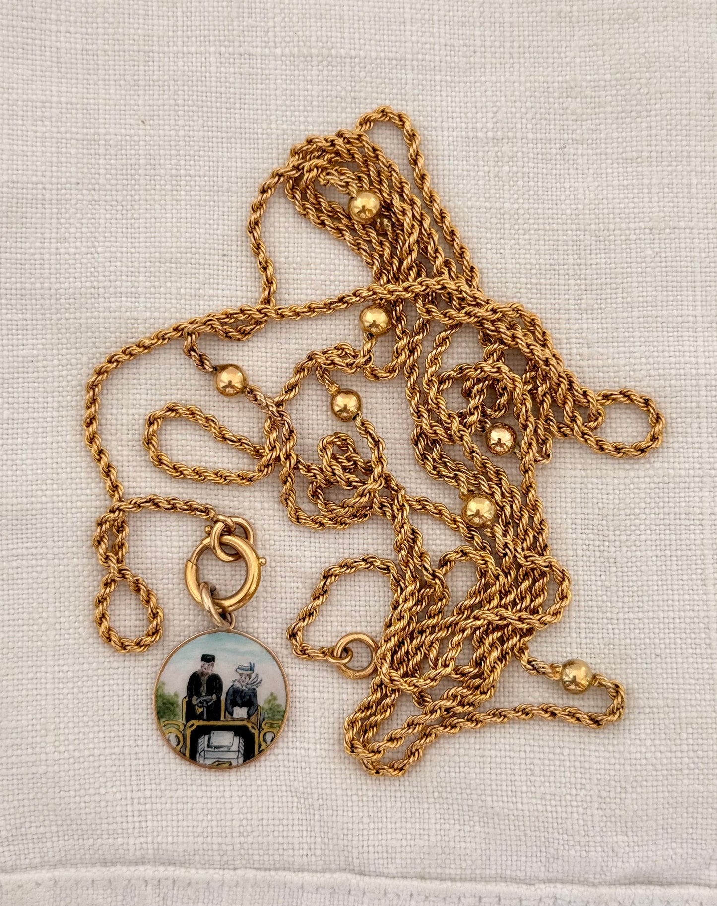 .1890s .1900s .18ct .138cm antique Edwardian high carat gold long beautiful rope weave longuard muff chain collectors necklace