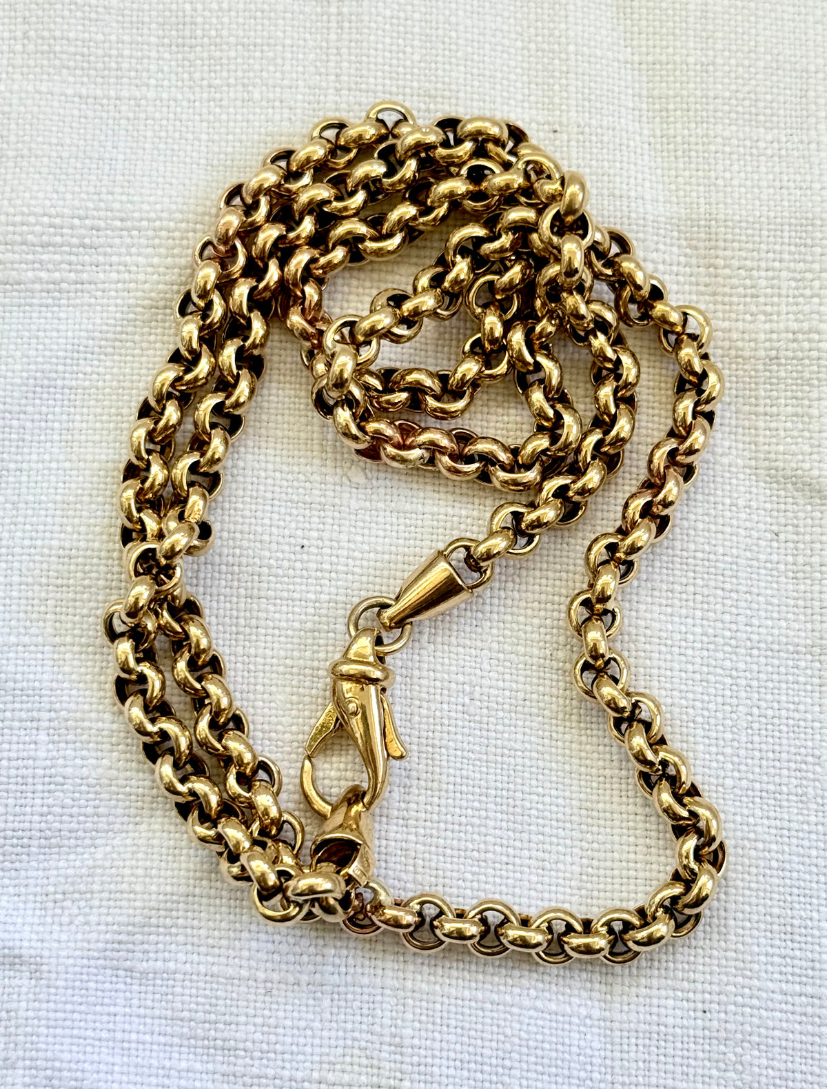 .1980s .1990s .375 classic gold luxury Italian rolo modernist chunky yellow 9ct gold thick luxurious gold rolo round Italy UNOAERRE designer cable chain necklace