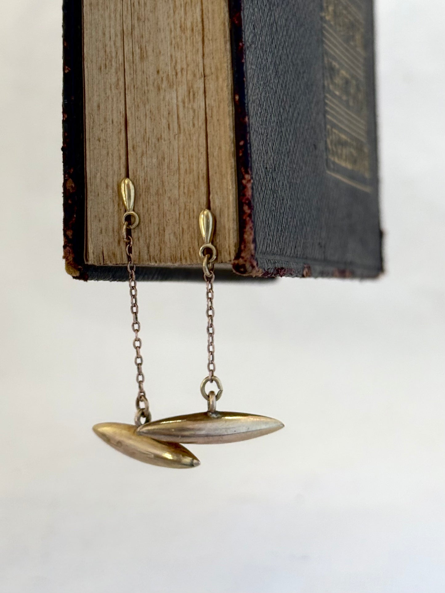 .375 9ct gold one of a kind torpedo drop gold dangle earrings