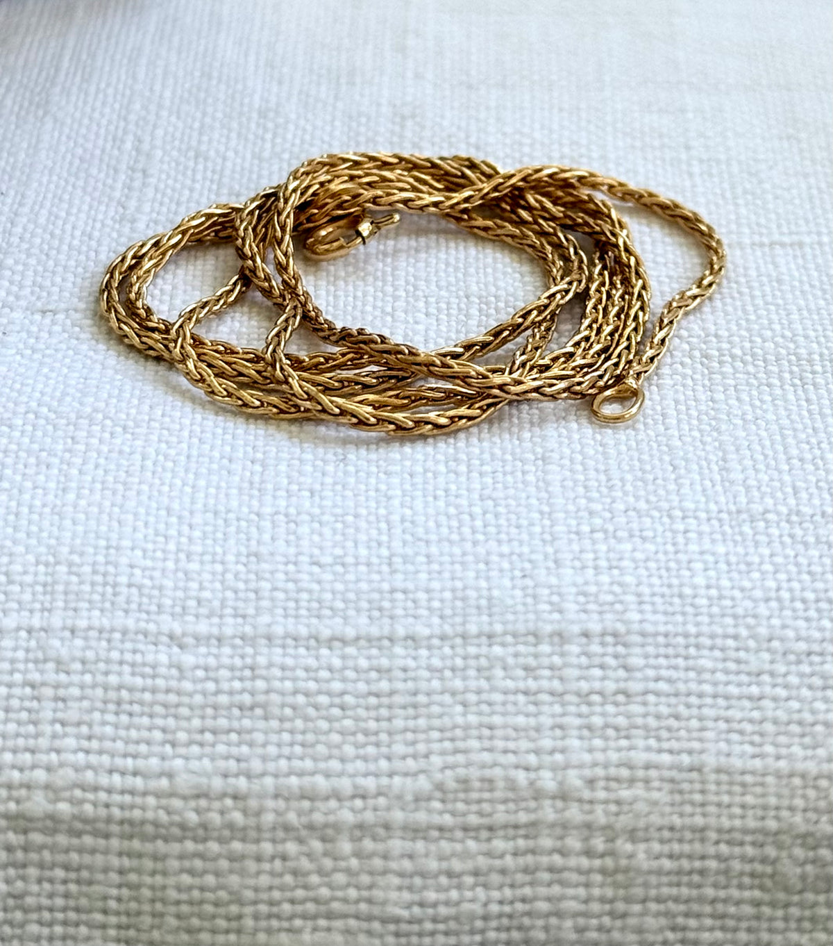 .375 .50cm .9ct fancy form Foxtail antique revival luxury Italian designer made yellow gold Rope weave link chain necklace