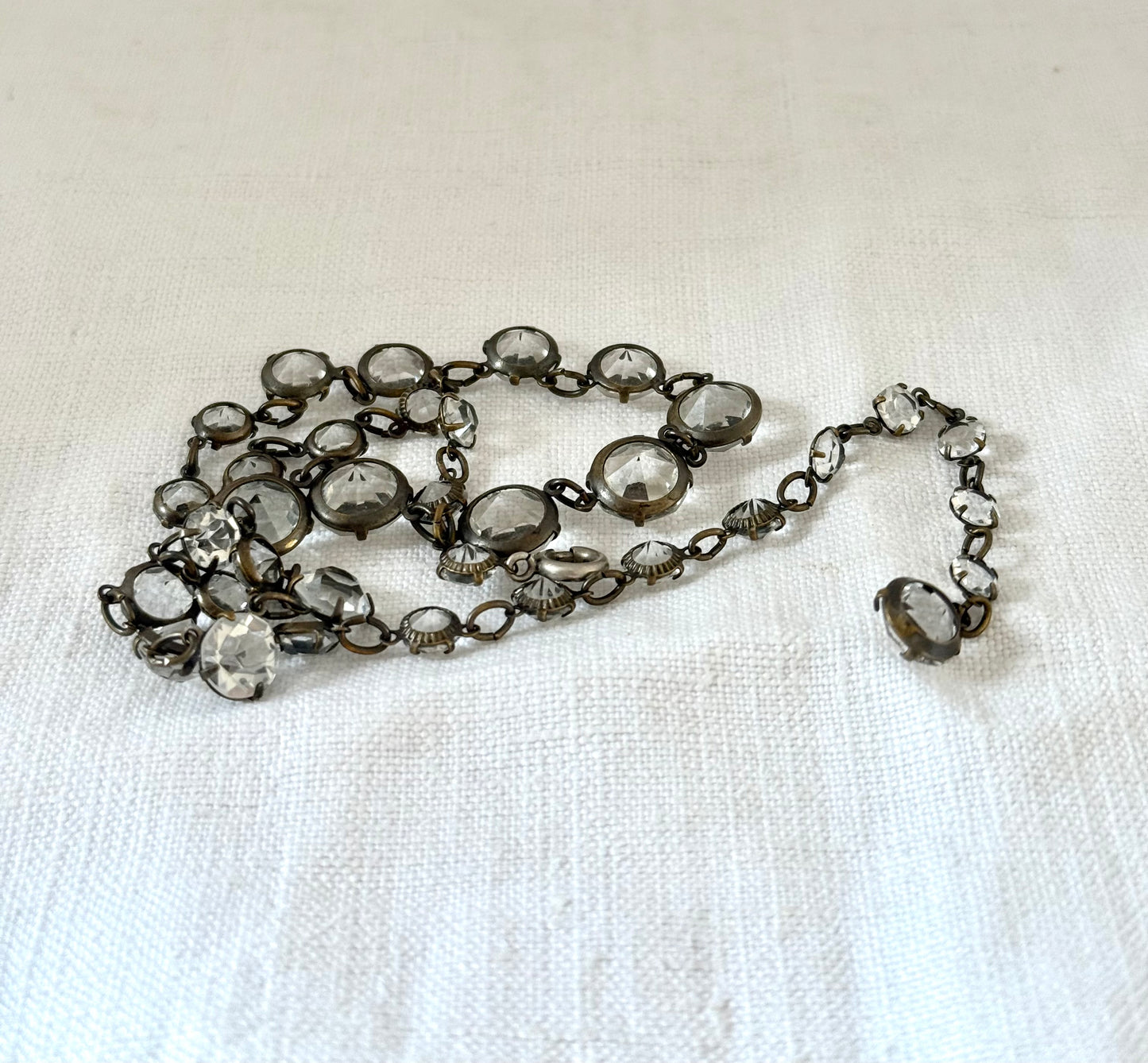 .1920s Art Deco coveted dazzling Clear Riviere diamond paste necklace