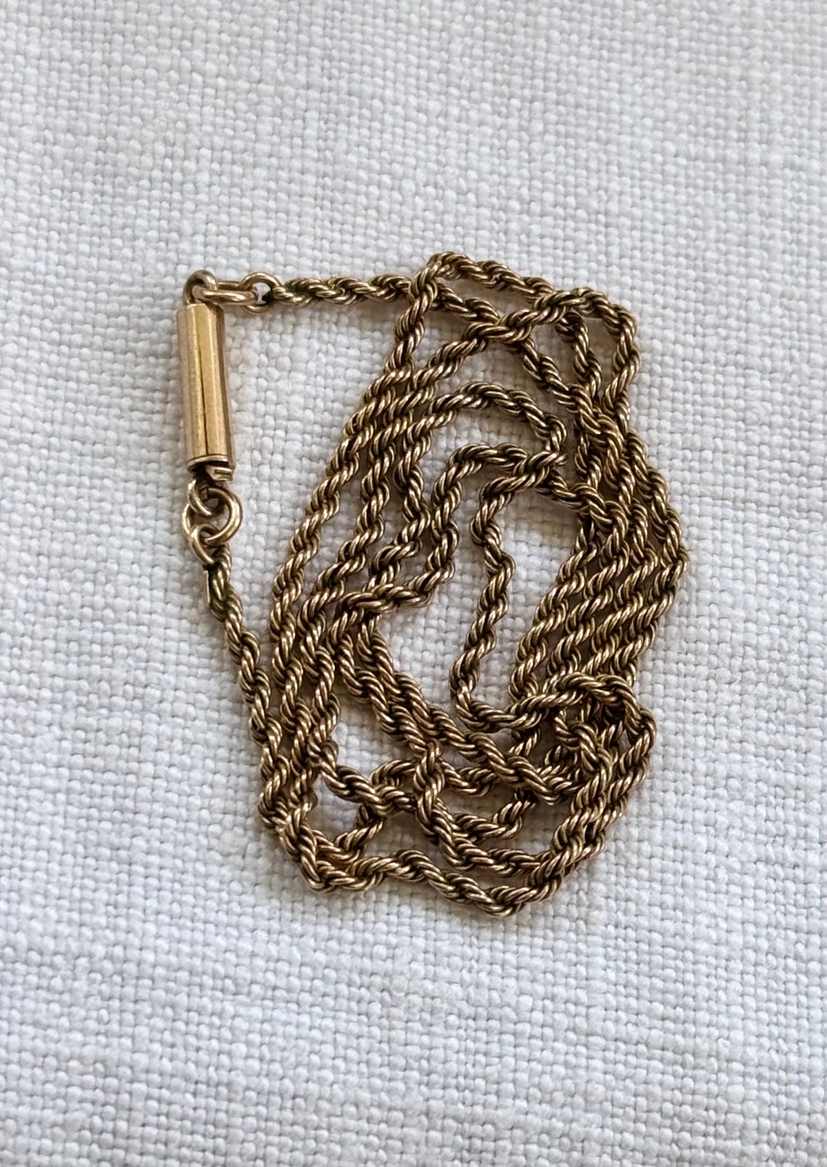 .1900s .375 .9ct true antique 9ct warm rose gold Edwardian fancy rope weave gold luxury chain barrel clasp antique chain necklace