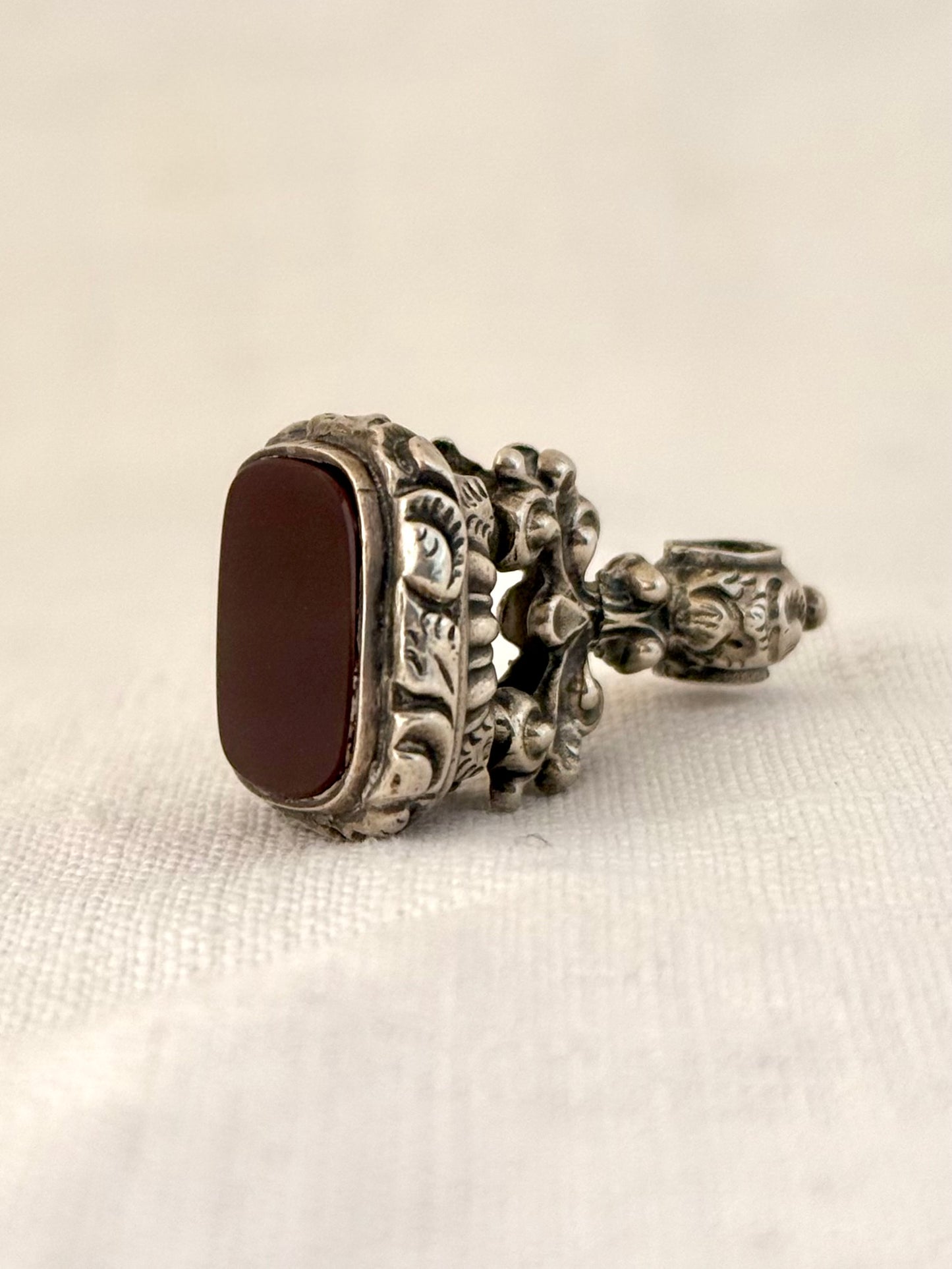 .1800s .925 antique Carnelian Wax Seal Fob Seal Georgian early Victorian era collectors Pendant