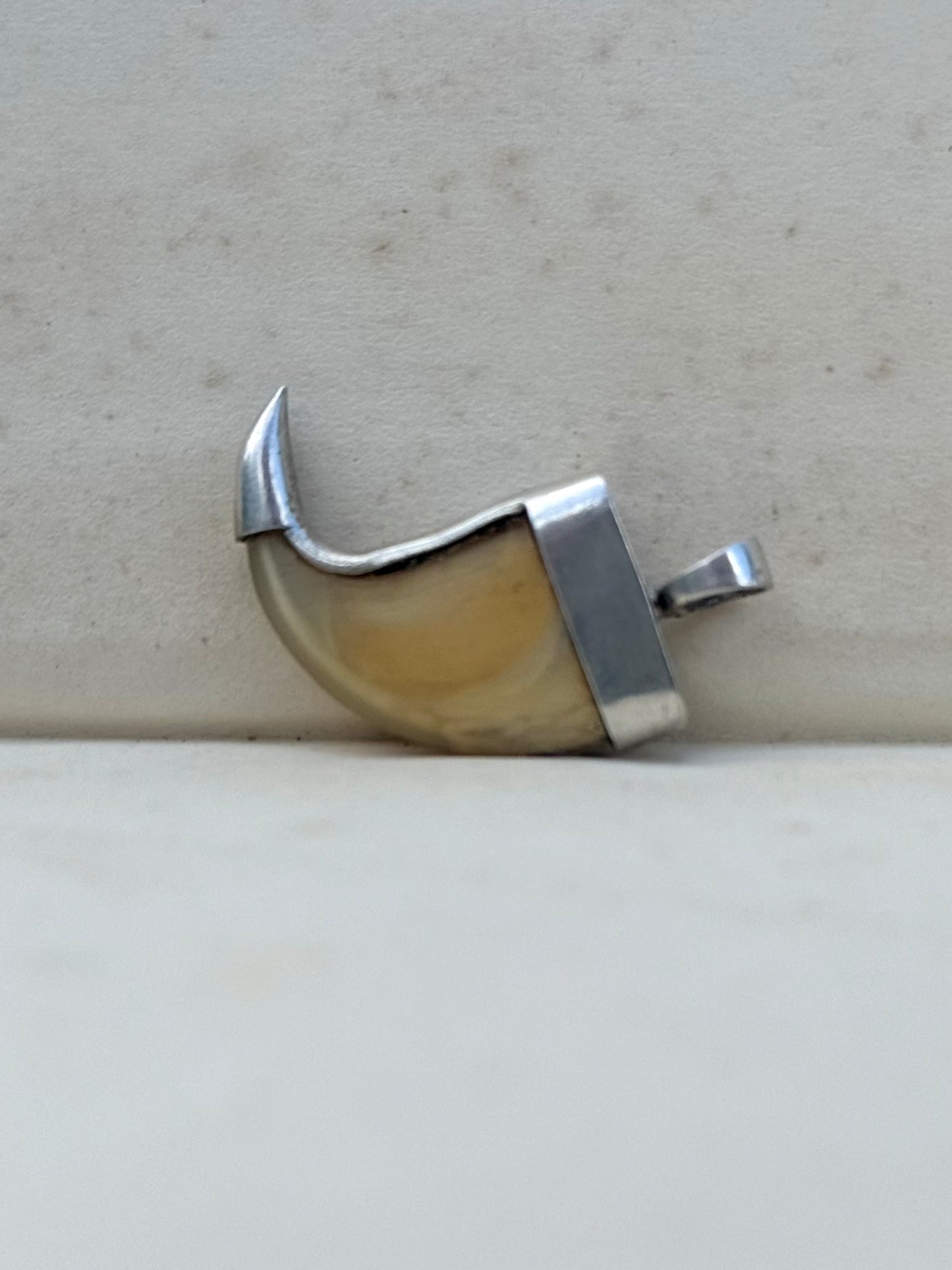 .925 silver Victorian revival lion claw pendant
