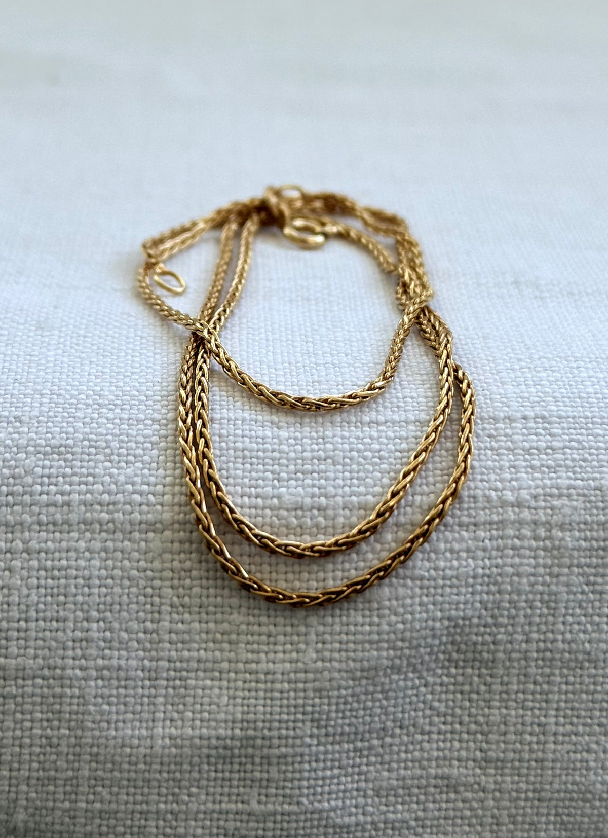 .375 .50cm .9ct fancy form Foxtail antique revival luxury Italian designer made yellow gold Rope weave link chain necklace