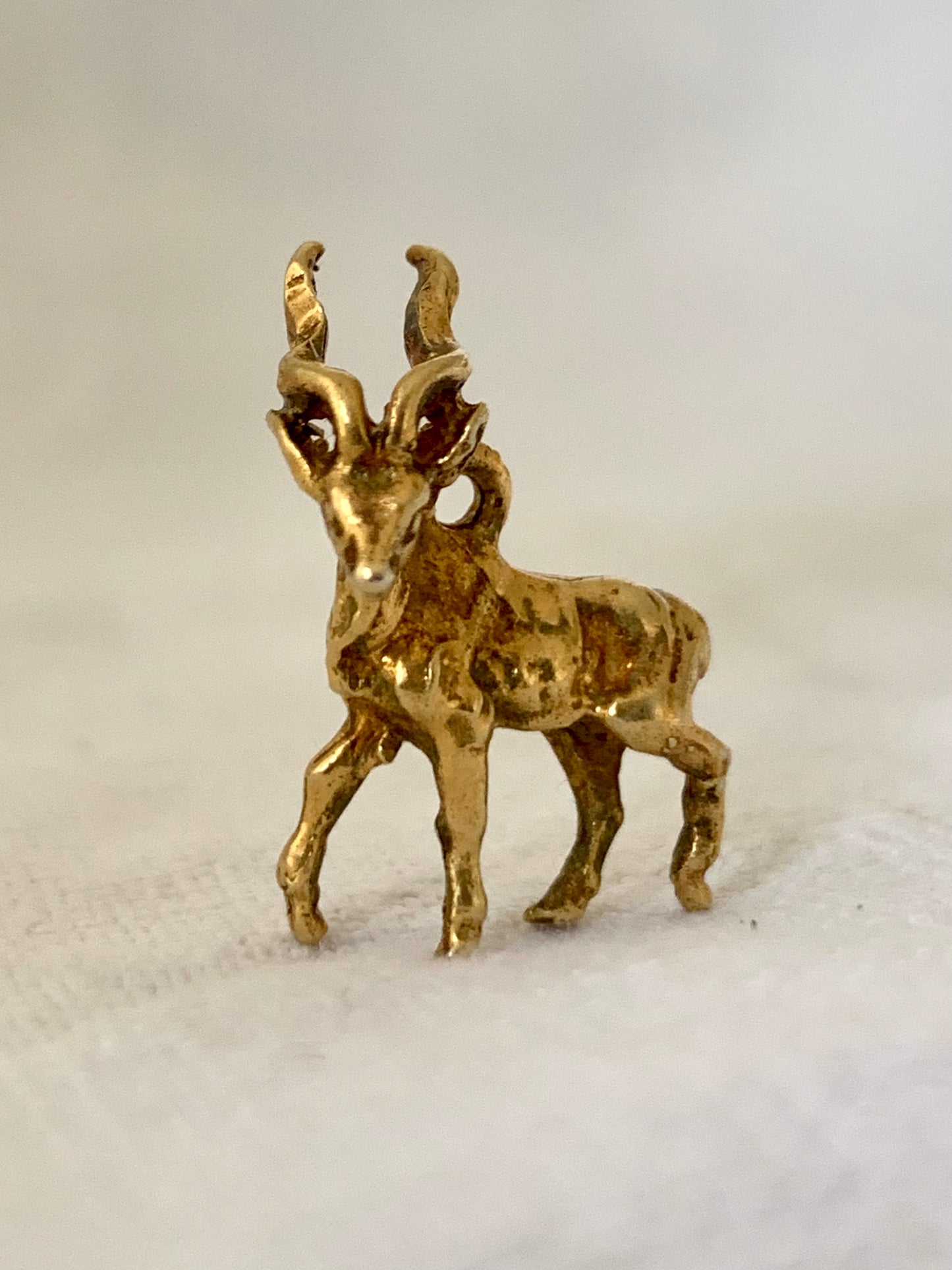 .925 1950s 1960s Antelope Bokkie Gold Fill Figural Buck Golden modernist mid century modern silver gold plated figural Charm pendant