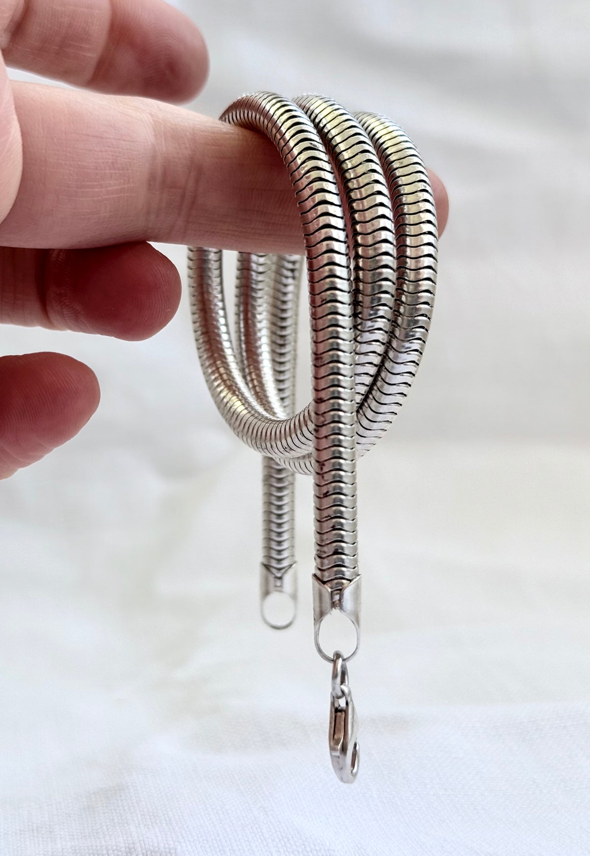 .6mm thick .925 chunky modernist super thick slinky sterling silver Italy snake chain necklace